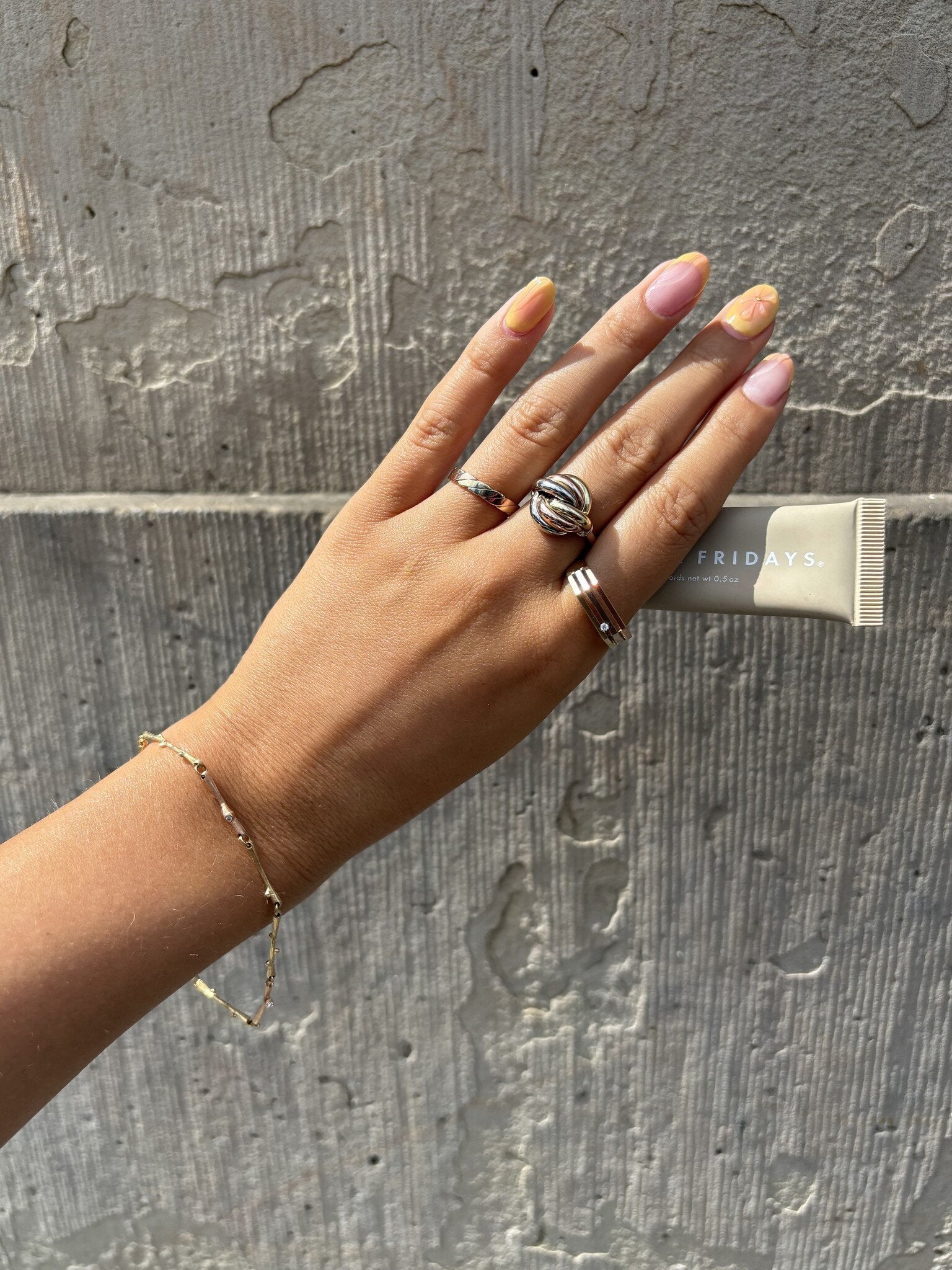 Tricolour gold ring 14 karat