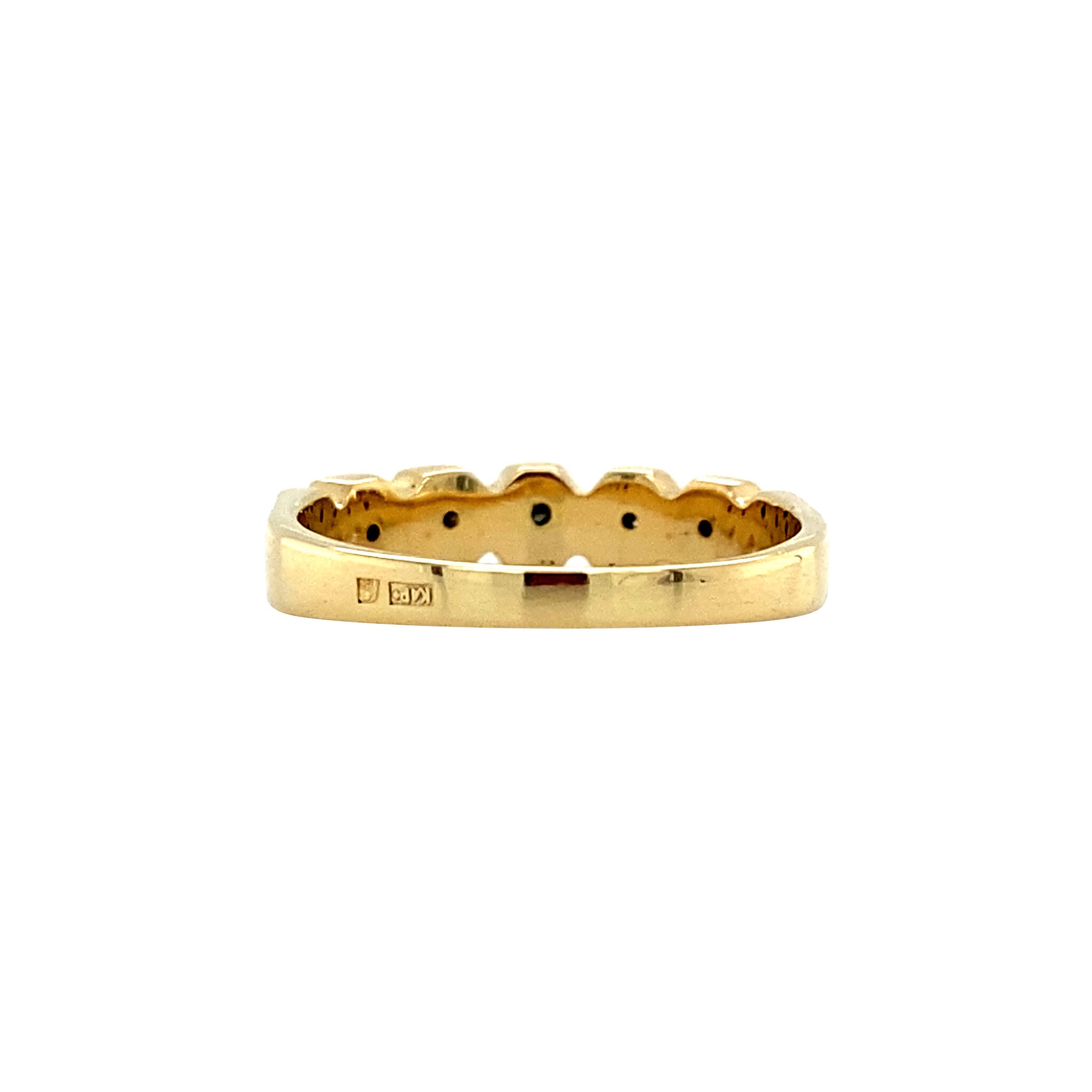 Gold row ring with diamond 18 karat