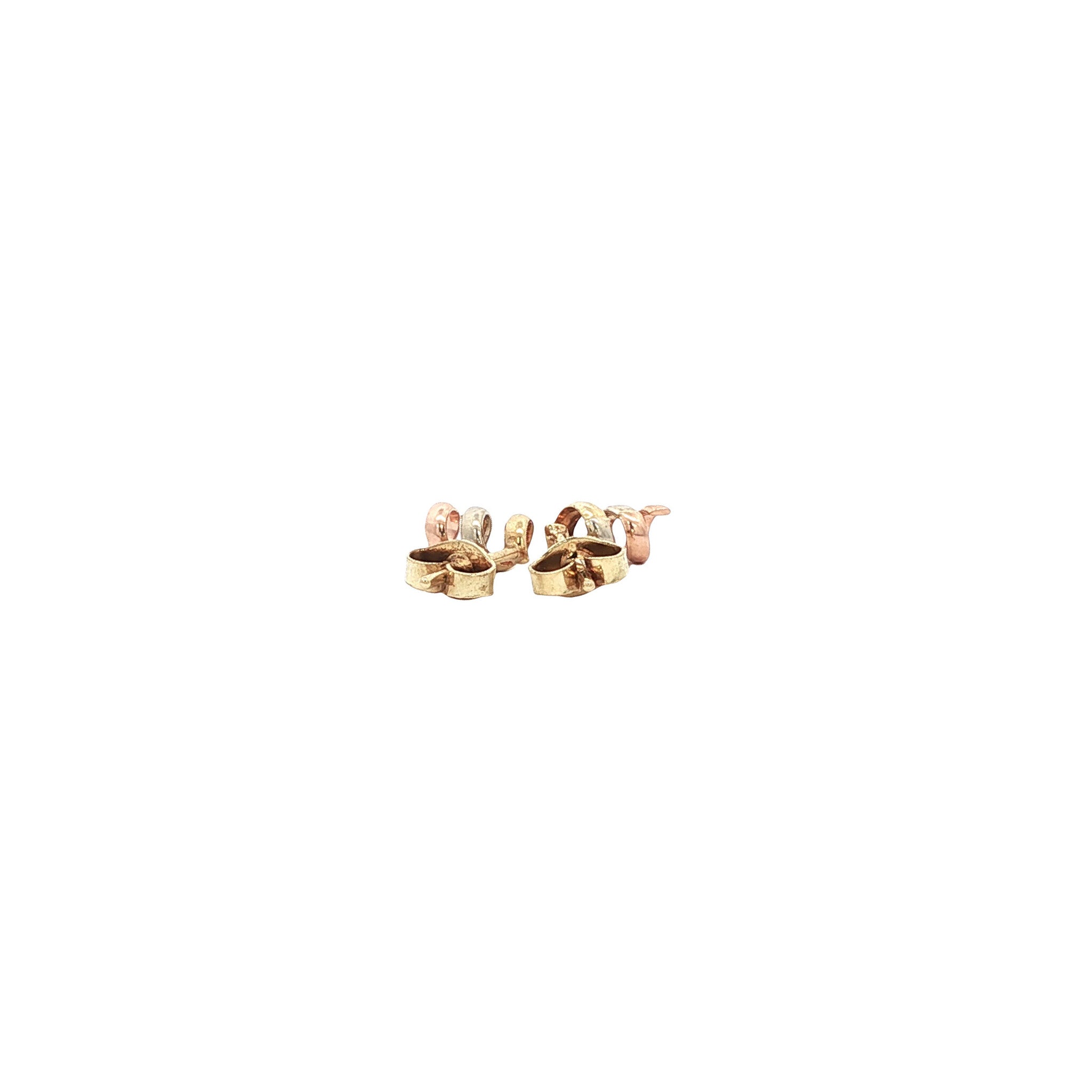 Tricolour gold ear studs 14 karat