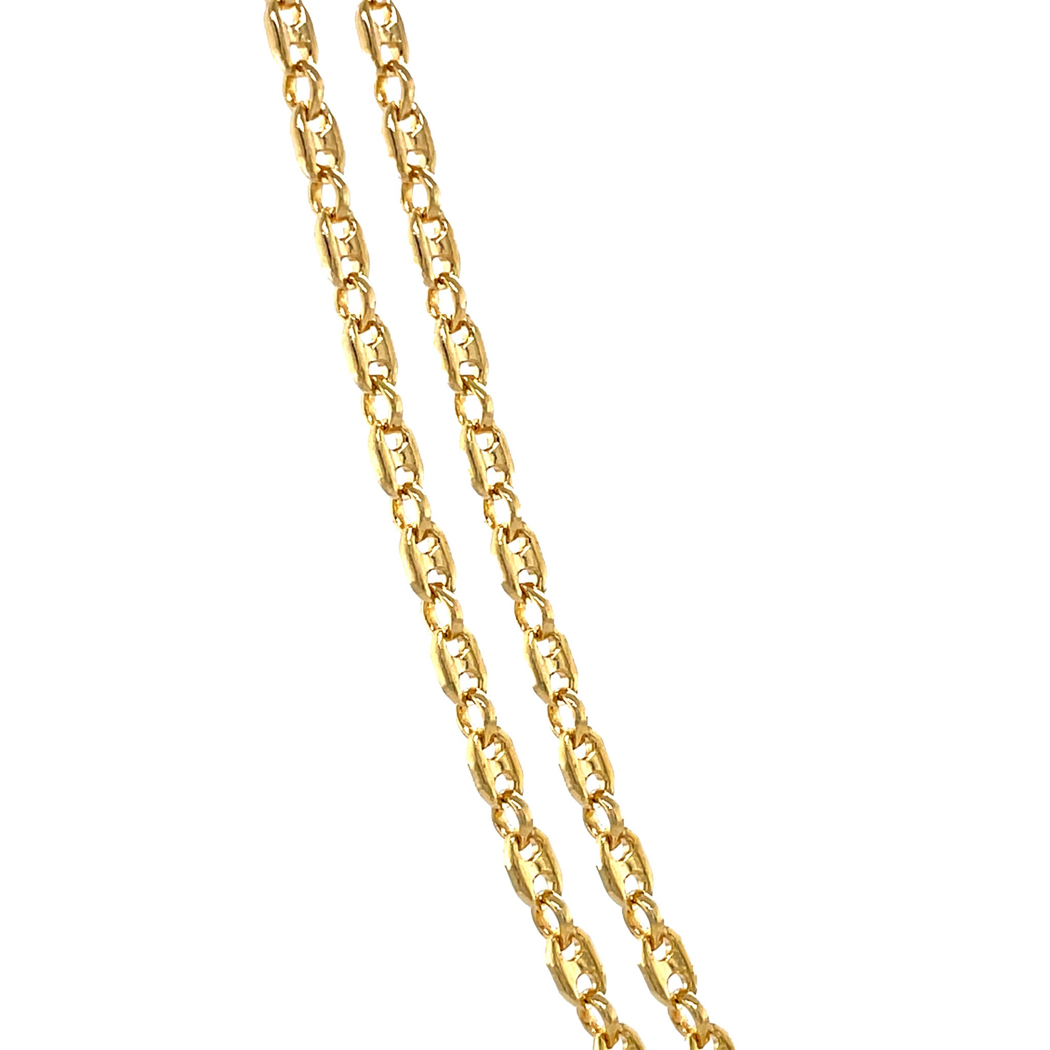 Gold double anchor necklace 50 cm 14 karat