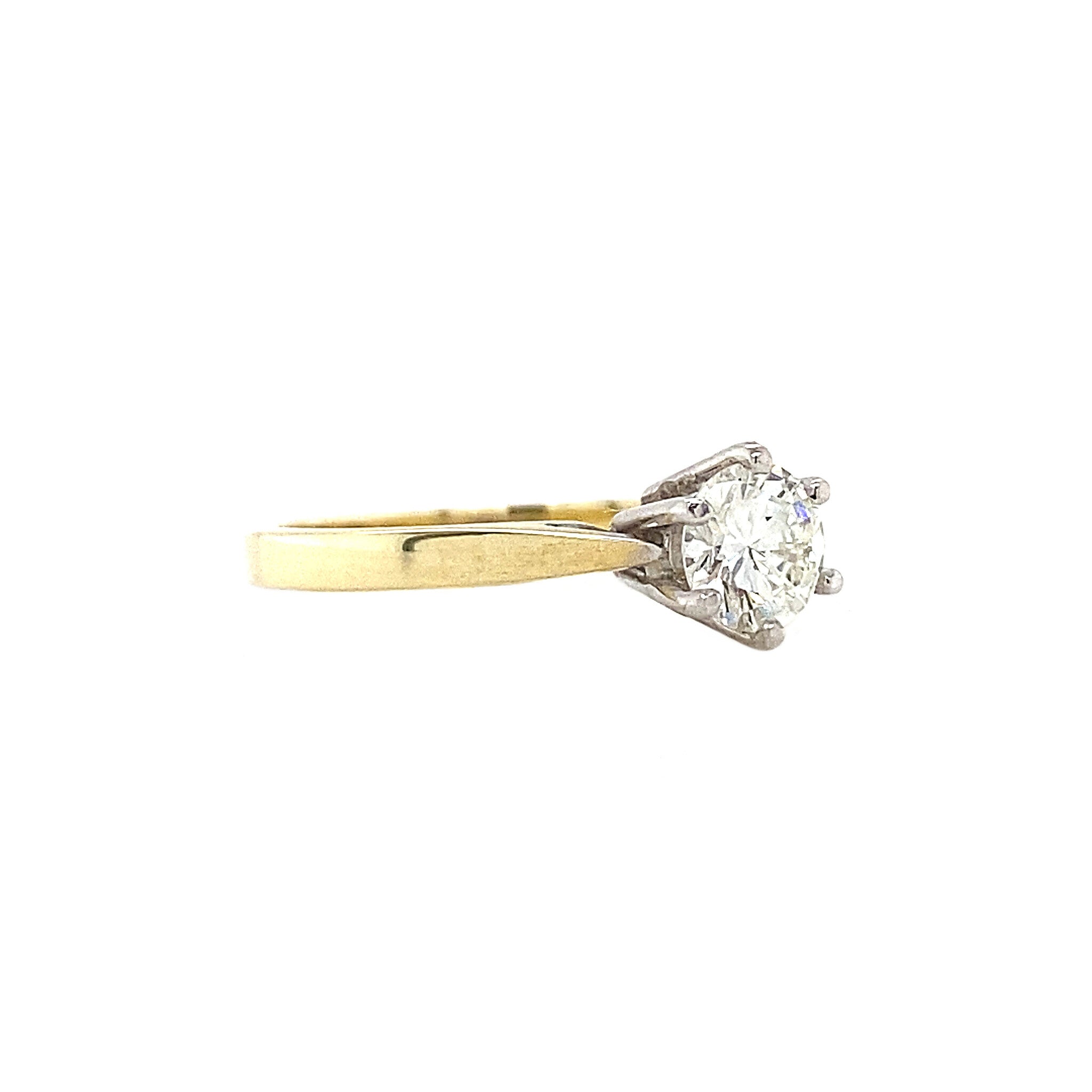 Gold solitaire ring with diamond 0.51ct. 14 kt* nieuw