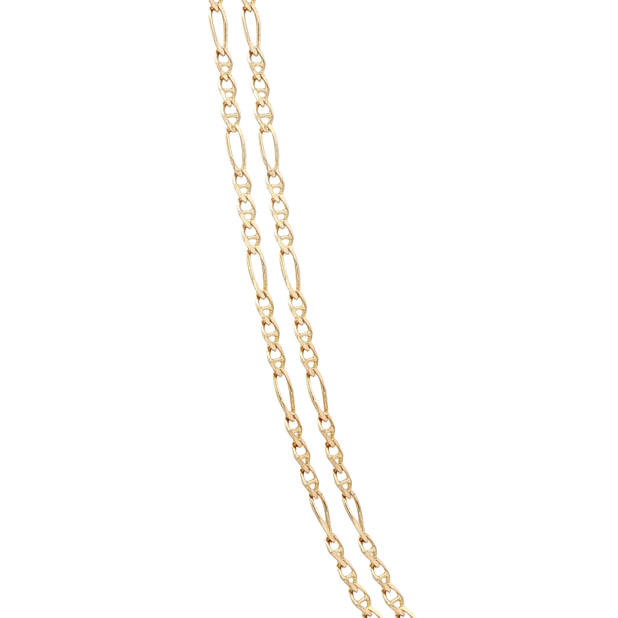 14 karat gold double anchor necklace 50 cm