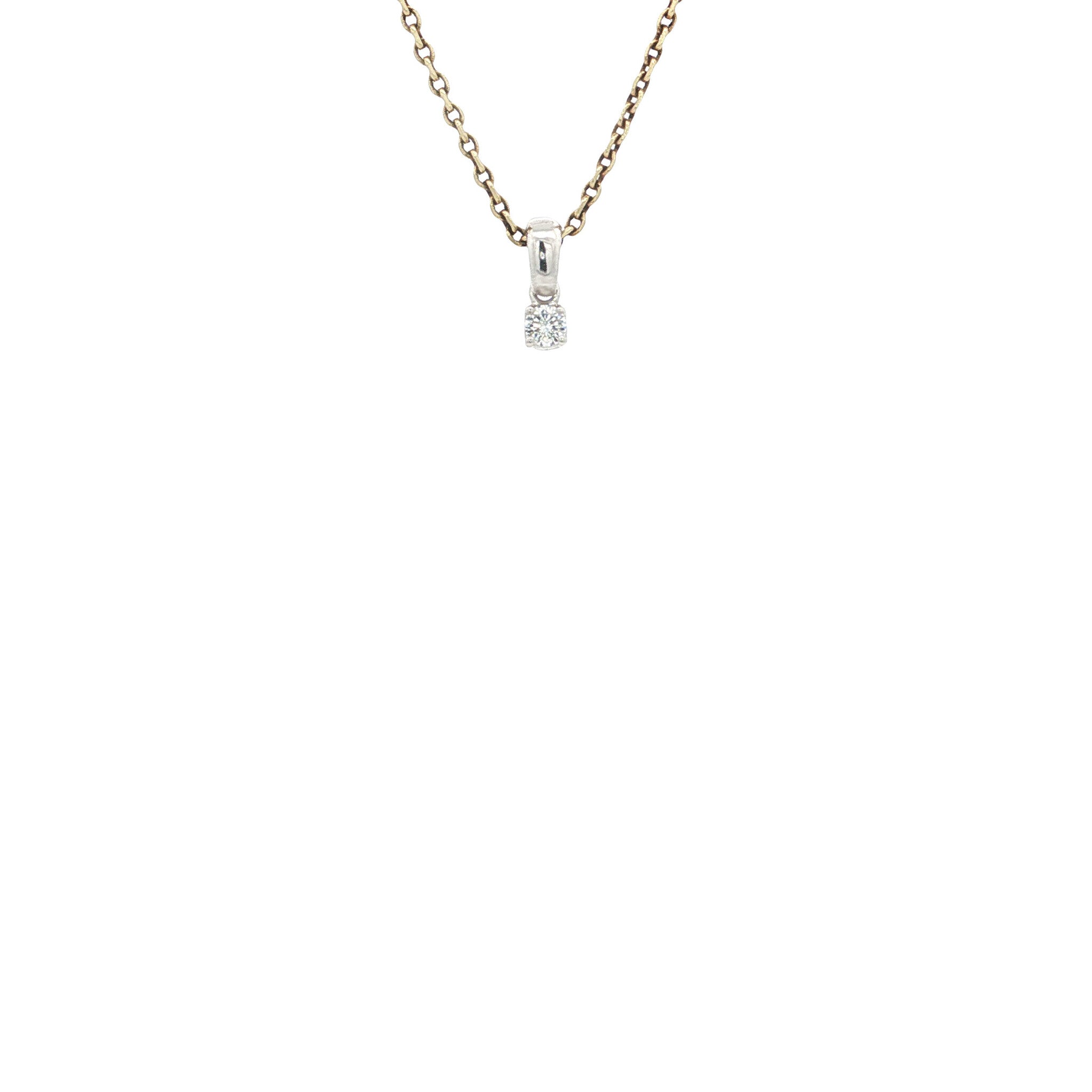 White gold solitaire pendant with diamond 18 karat* new