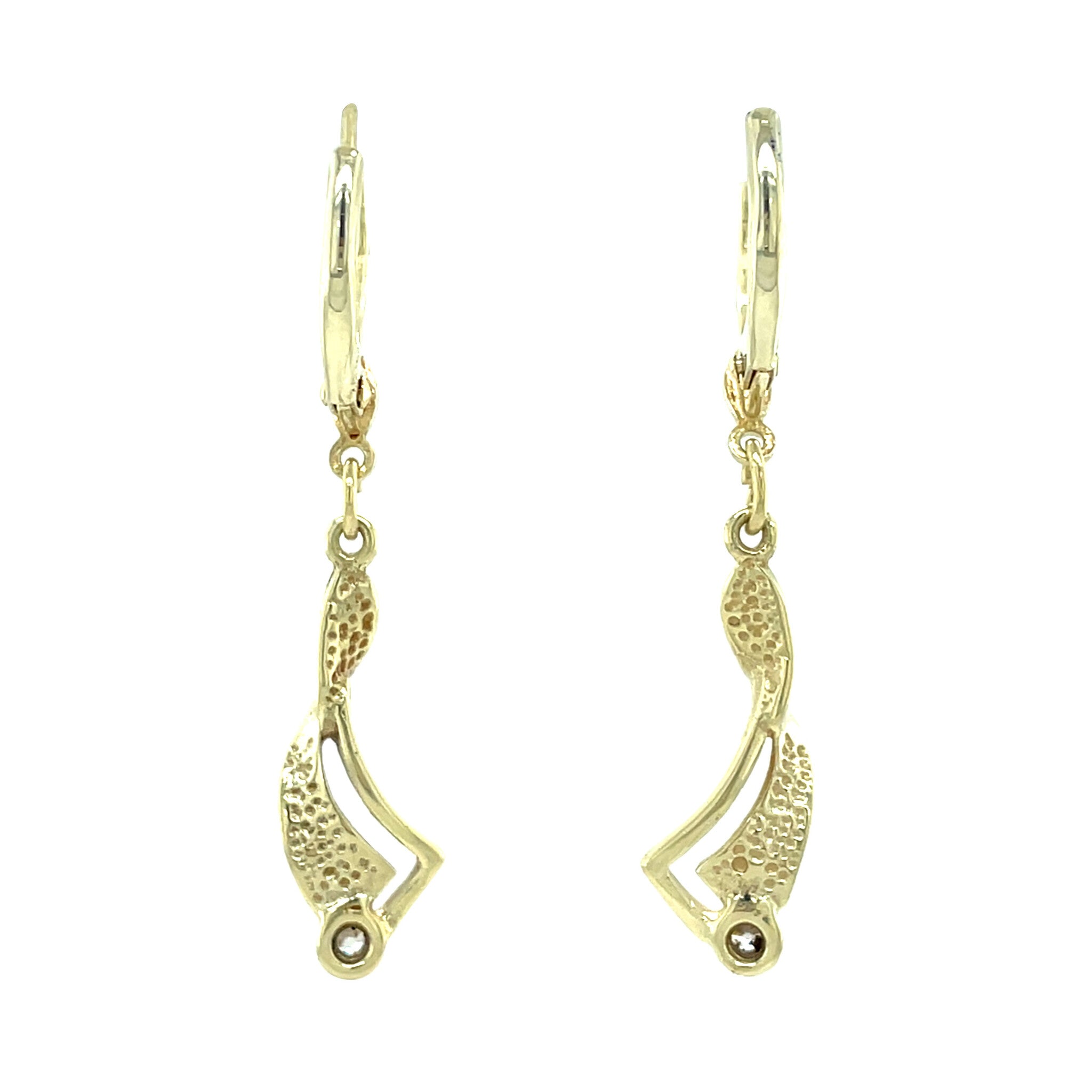 Gold earrings with zirconia 14 karat