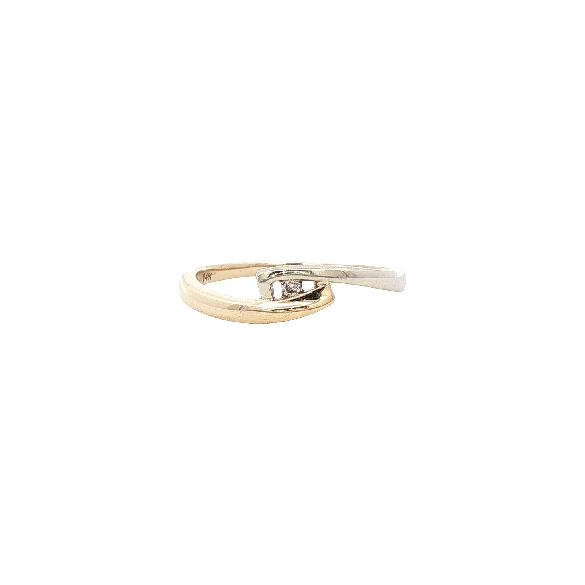 Gouden ring met diamant 14 karaat