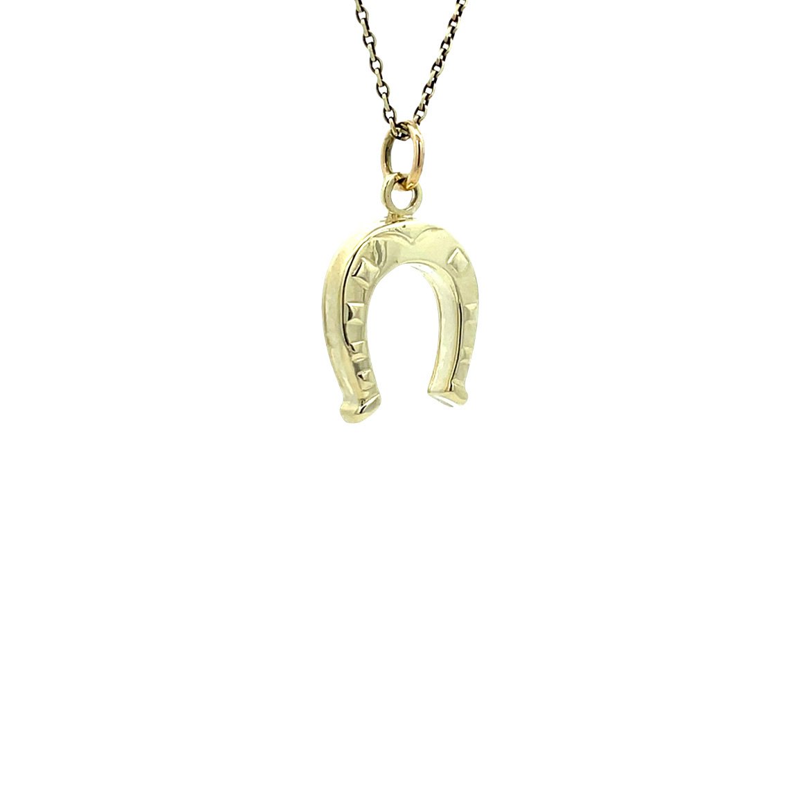 Gold horseshoe pendant 14 karat