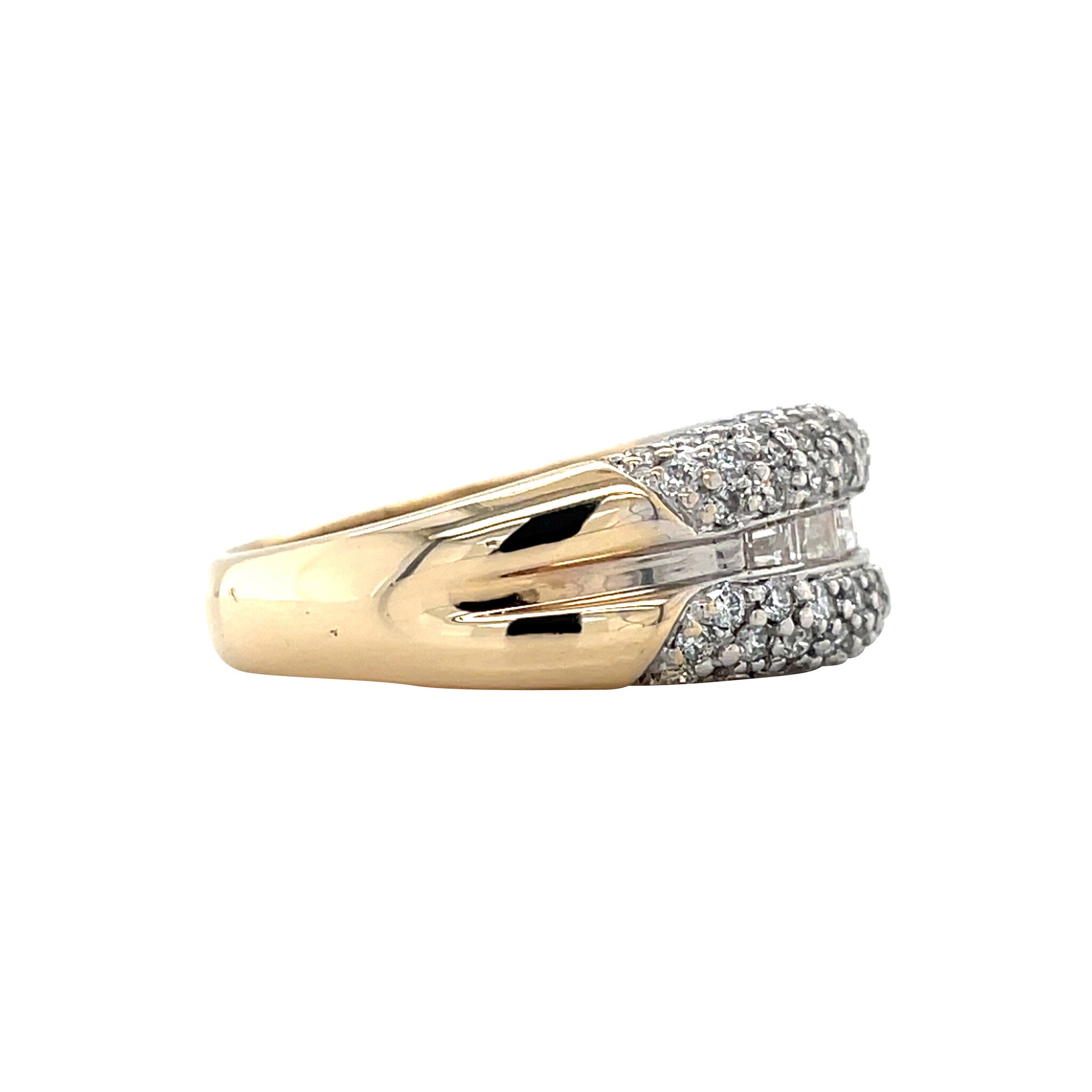 Golden ring with diamond 14 kt