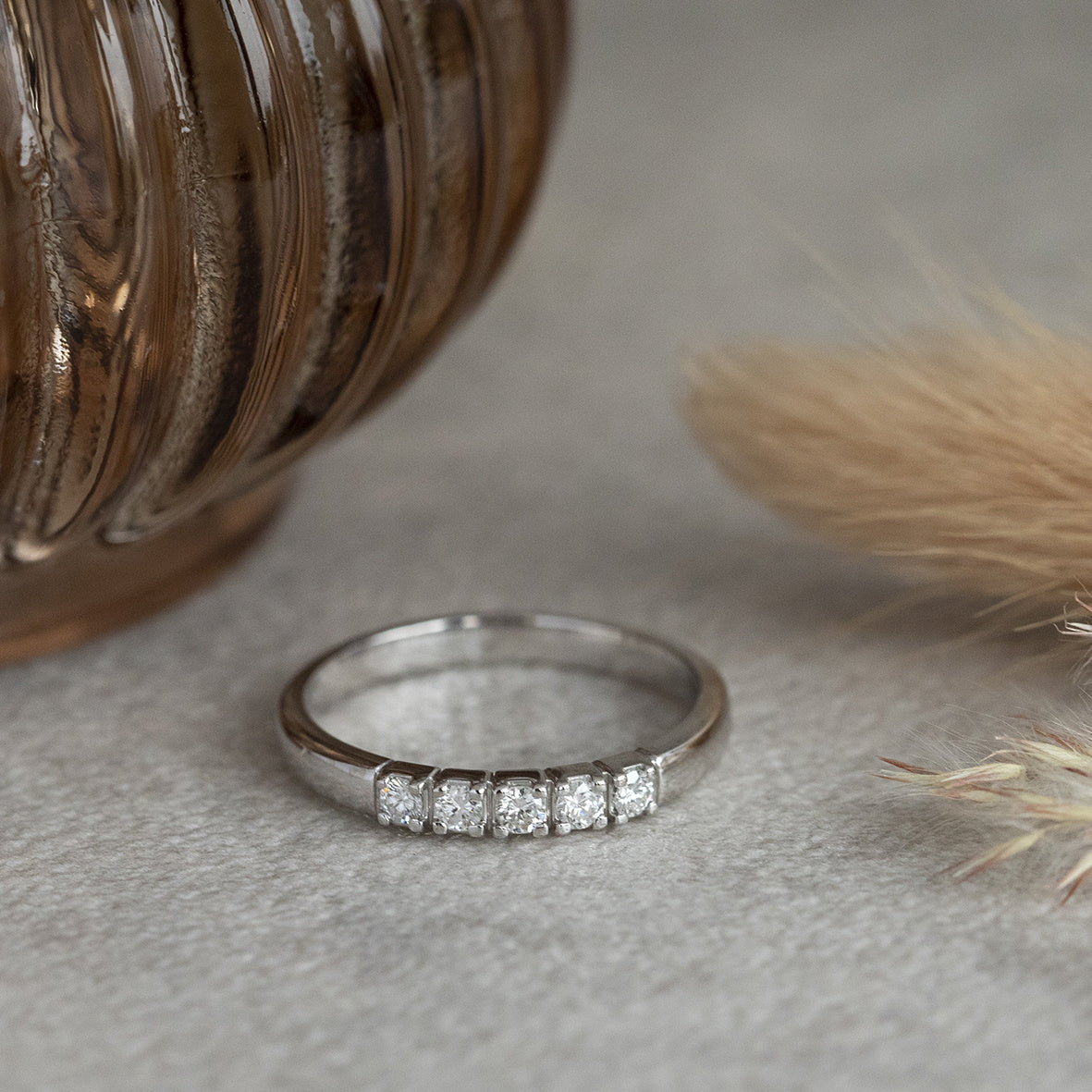 White gold memory ring with diamond 14 karat* new