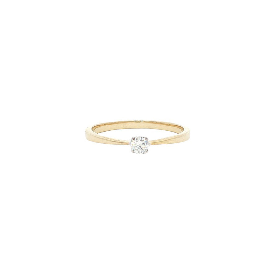 Gold solitaire ring with diamond 14 karat* new