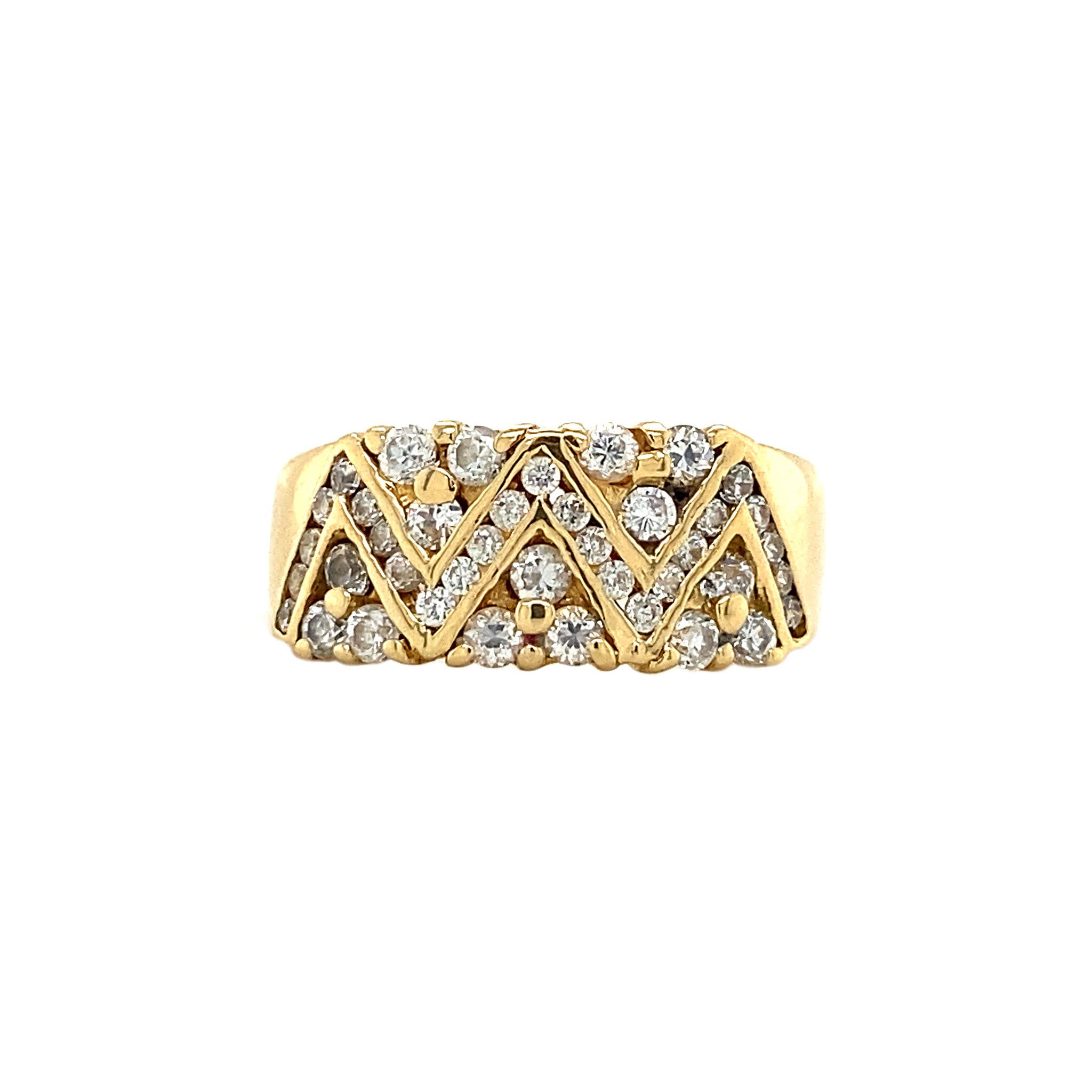Gold ring with zirconia 18 kt