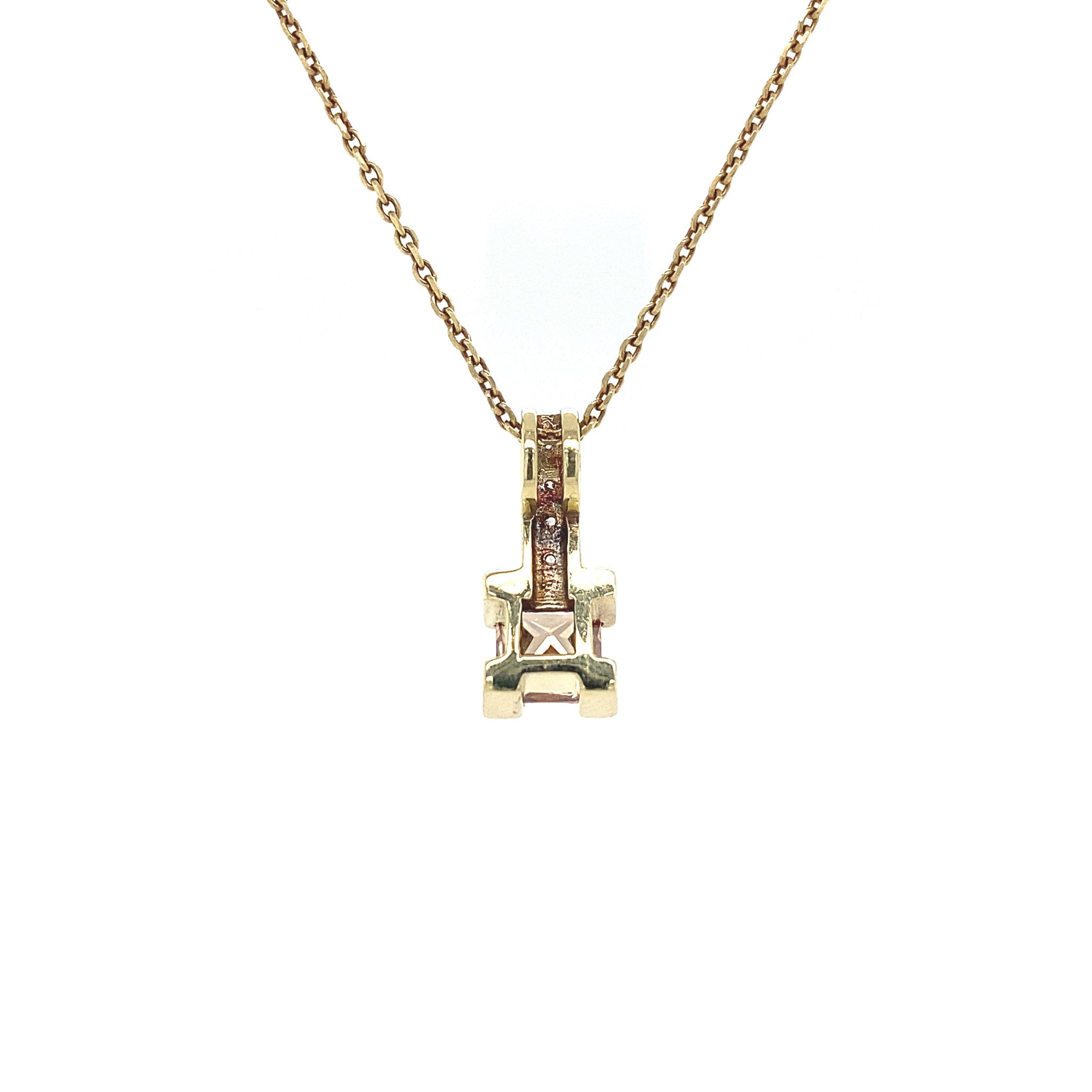 Golden pendant with glass and zirconia 14 kt