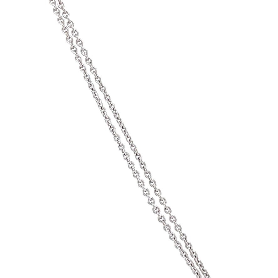 White gold necklace with diamond pendant 42.5 cm 18 karat