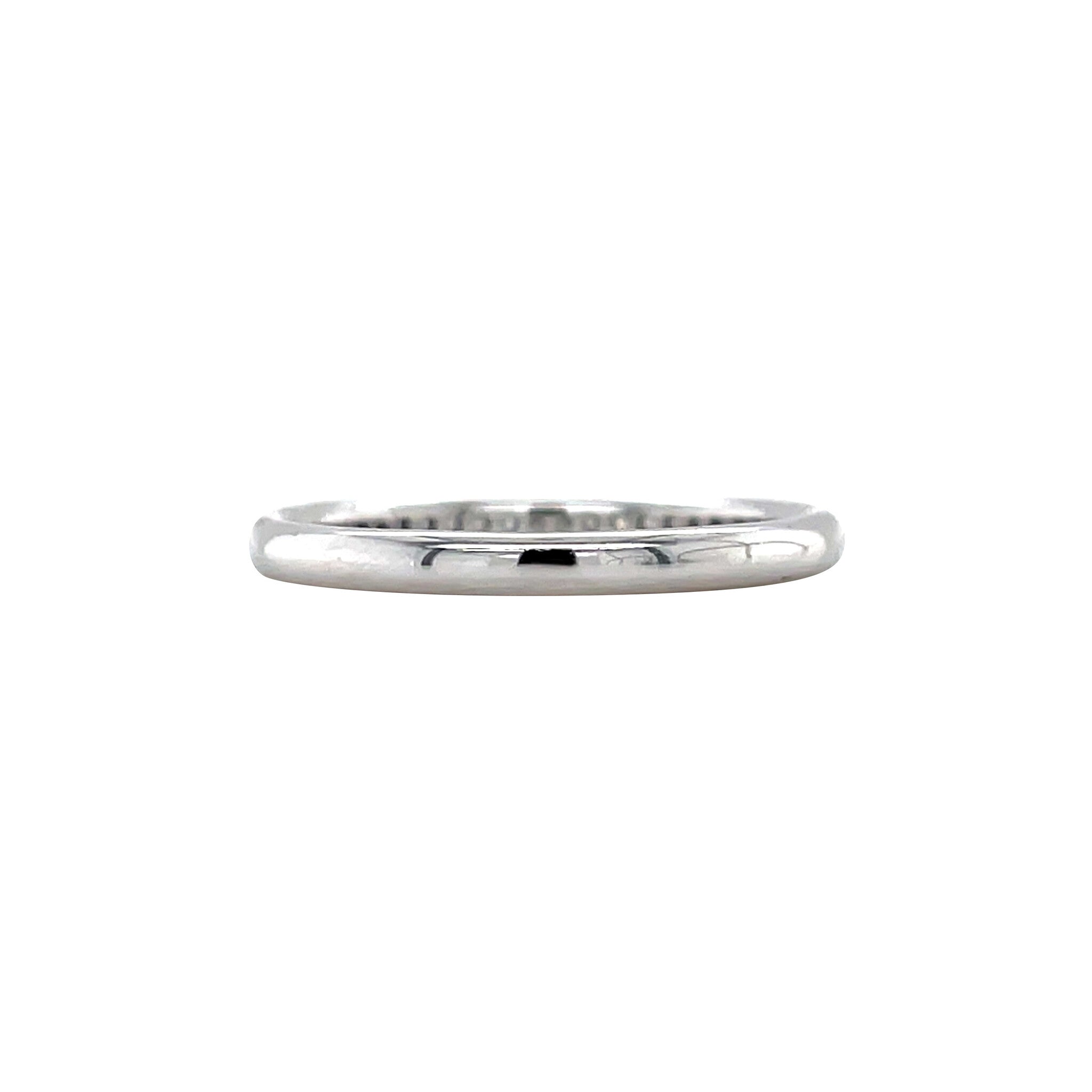 White gold rail ring with diamond 14 kt