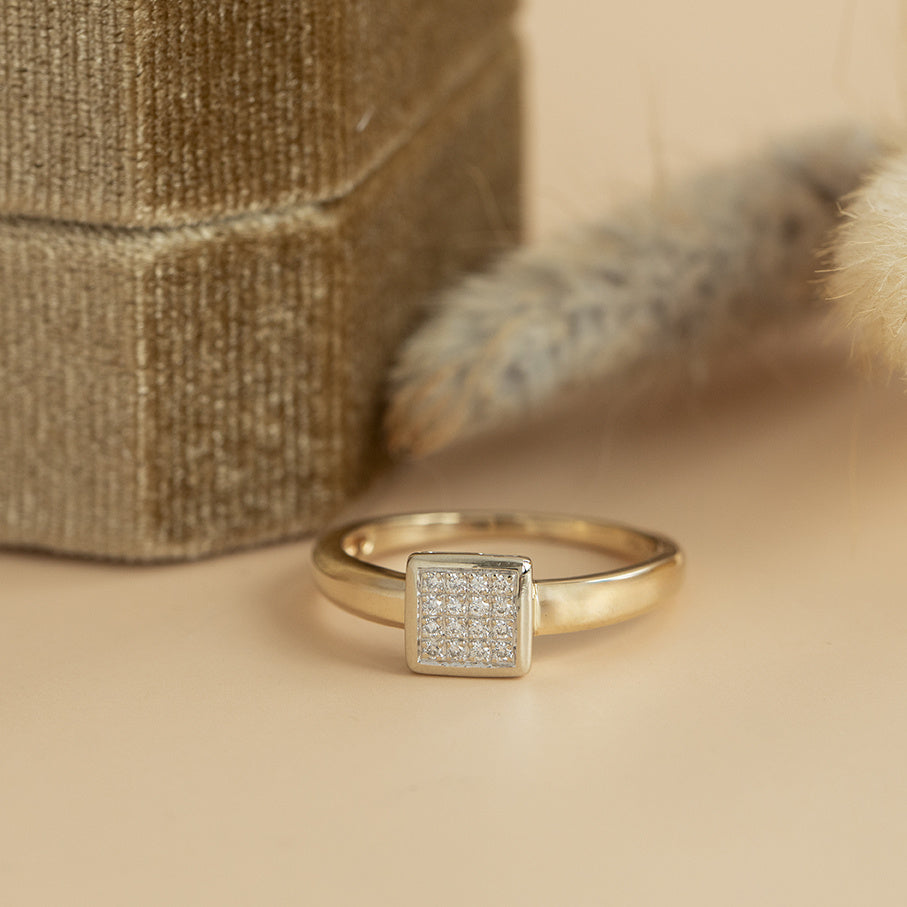Gouden ring met diamant 14 karaat