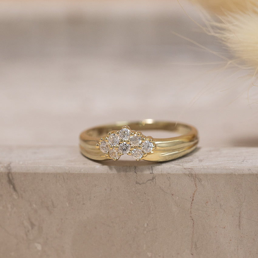 Gold ring with zirconia 14 karat