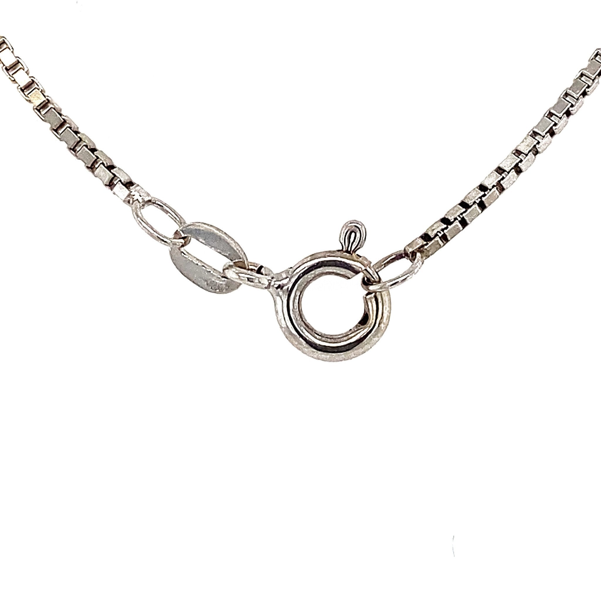 White gold long necklace Venetian 36 cm 14 kt