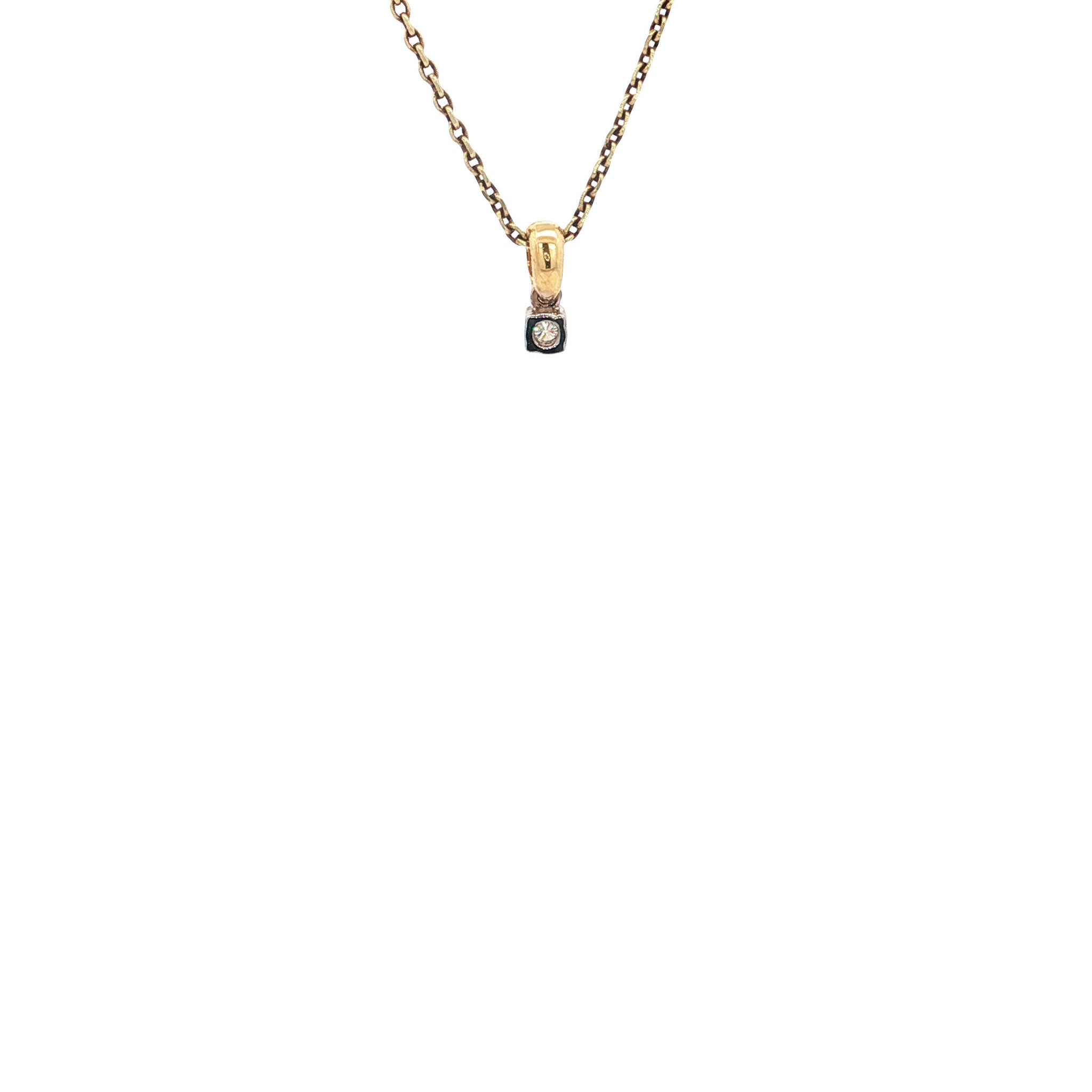 Gold solitaire pendant with diamond 18 karat* new