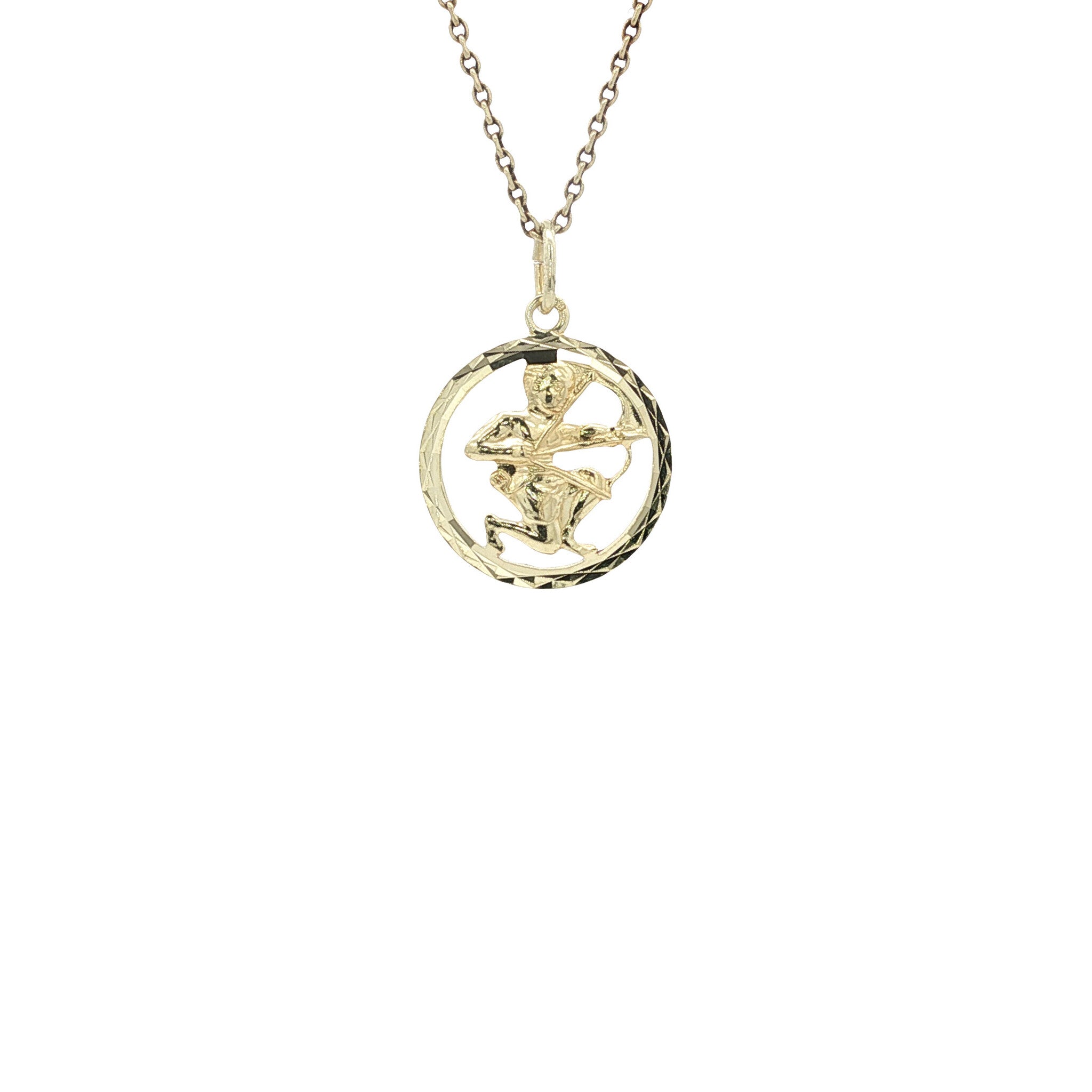 Golden zodiac pendant Sagittarius 14 karat