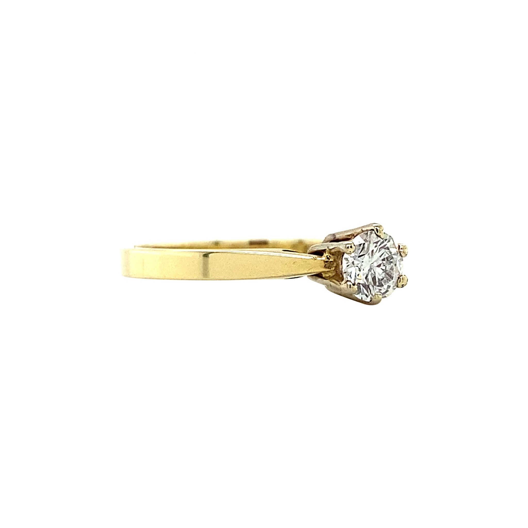 Golden solitaire ring with diamond 14 kt* new
