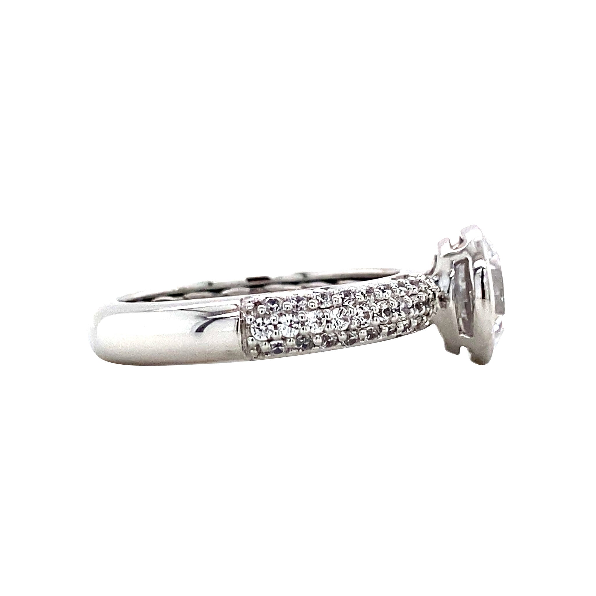 White gold ring with zirconia from Blush 14 kt