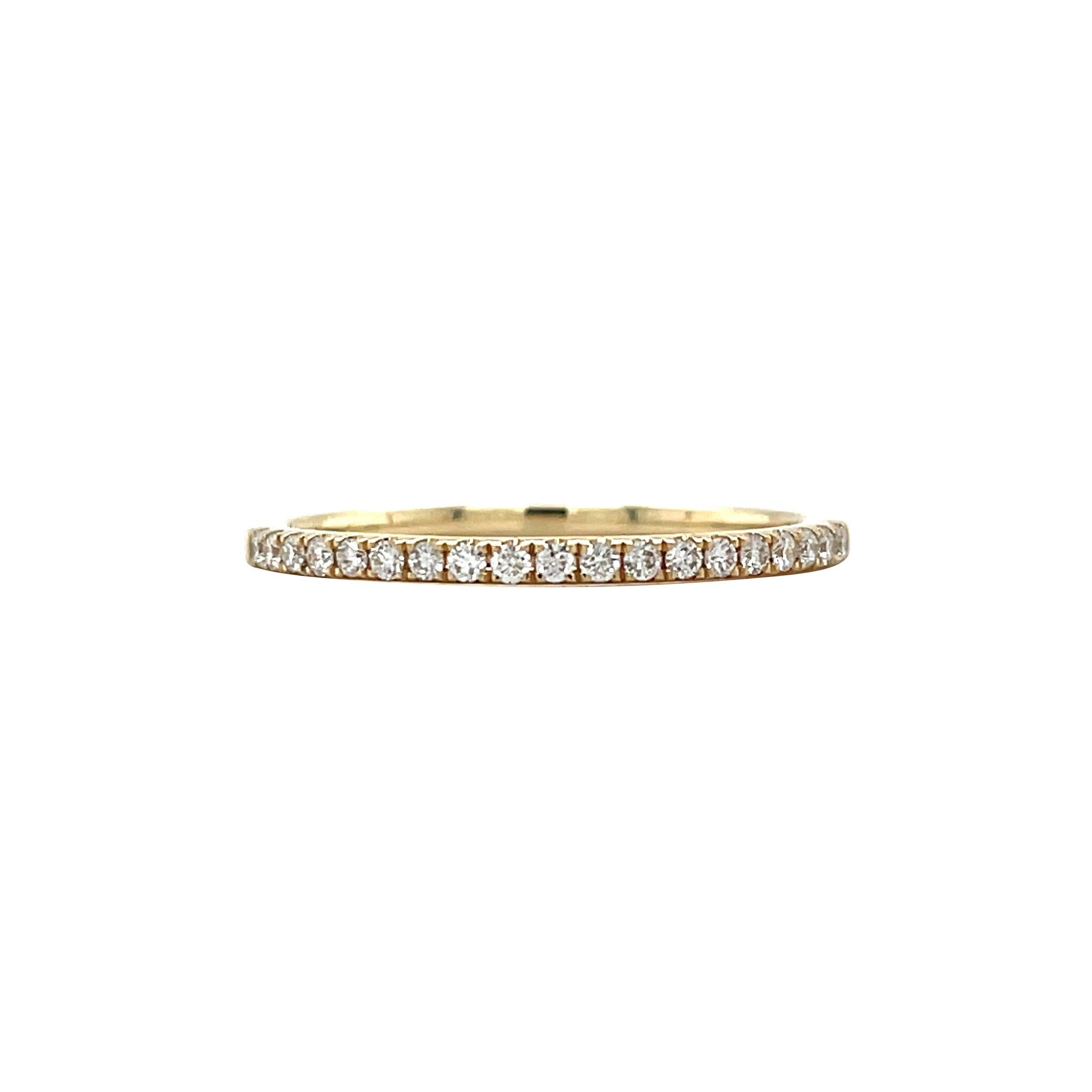 Gold row ring with diamond 14 kt