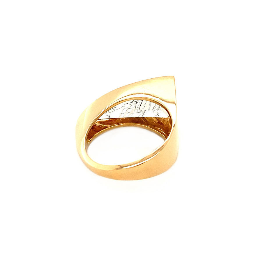 Rose-gold ring with tourmaline quartz 18 kt* new