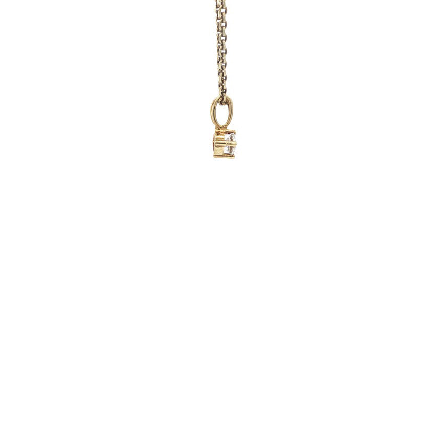 Gouden solitair hanger met zirkonia 14 karaat