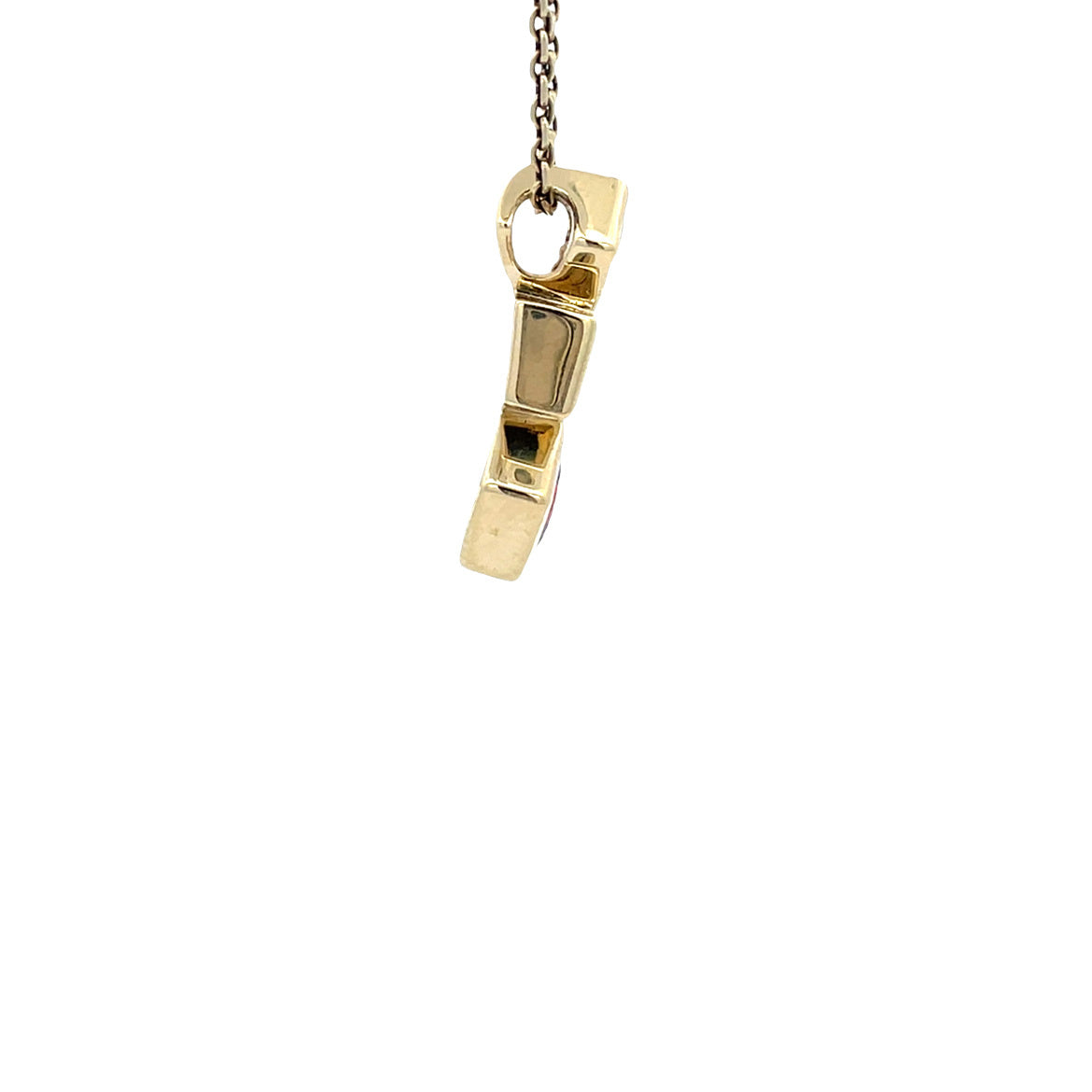 14 karat gold pendant with colored stone