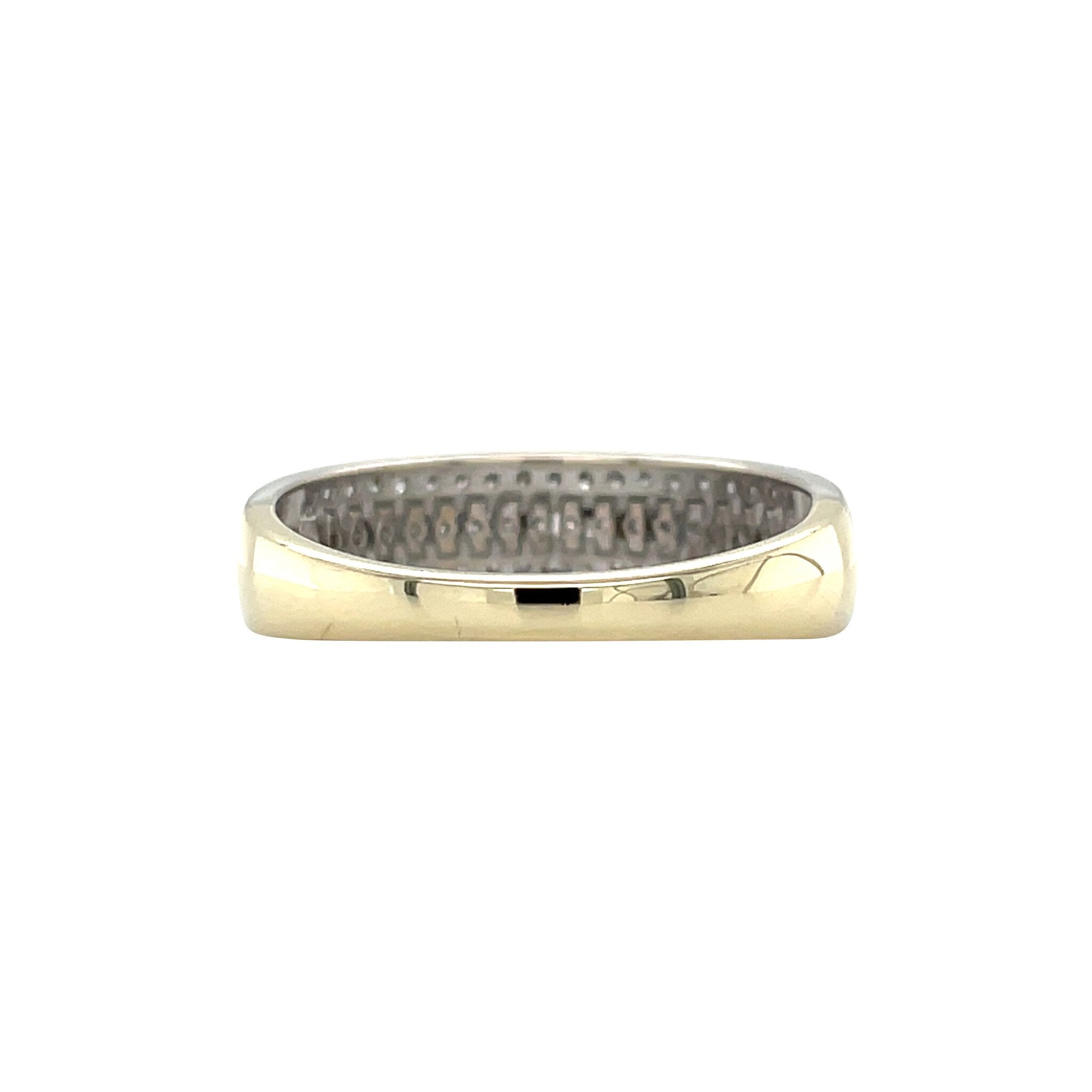Bicolour gold ring with diamond 14 kt