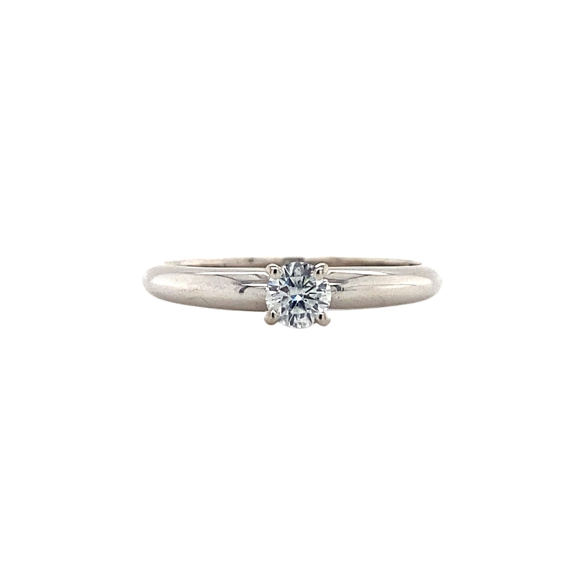White gold solitaire ring with diamond 14 karat