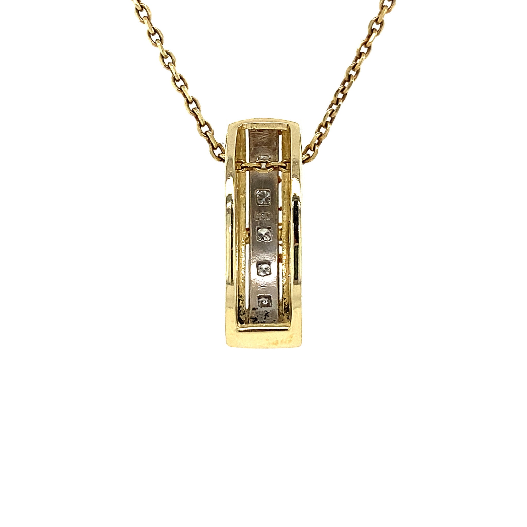 Gold pendant with diamond 14 kt