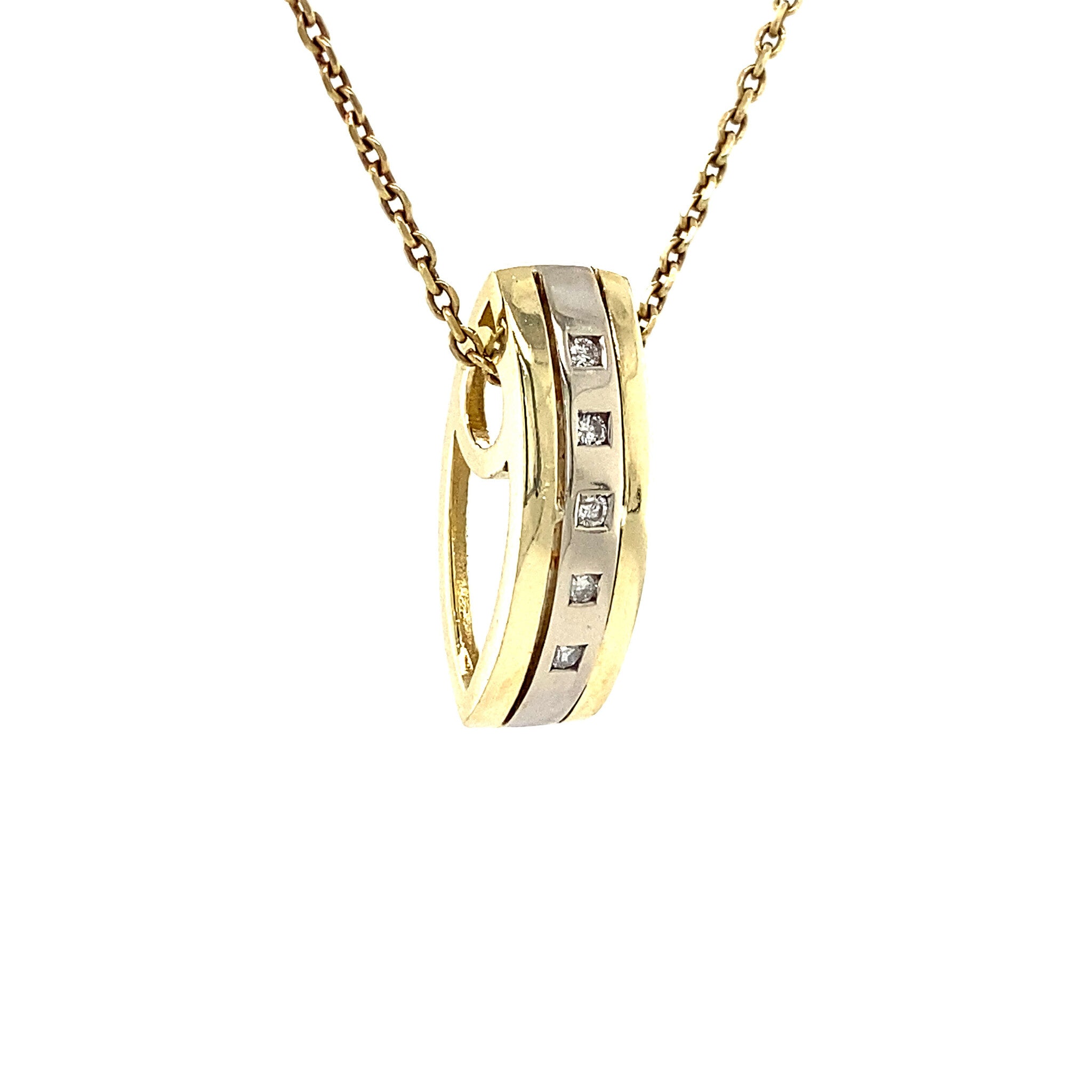 Gold pendant with diamond 14 kt