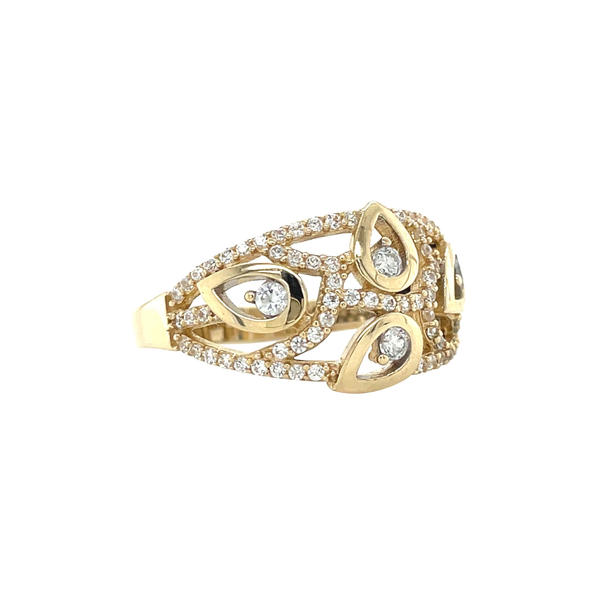 Gold ring with zirconia 14 karat