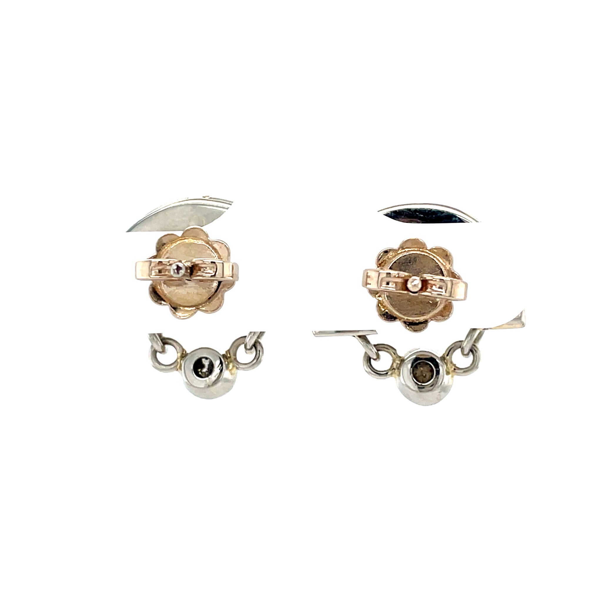 White gold stud earrings with diamond 18 karat