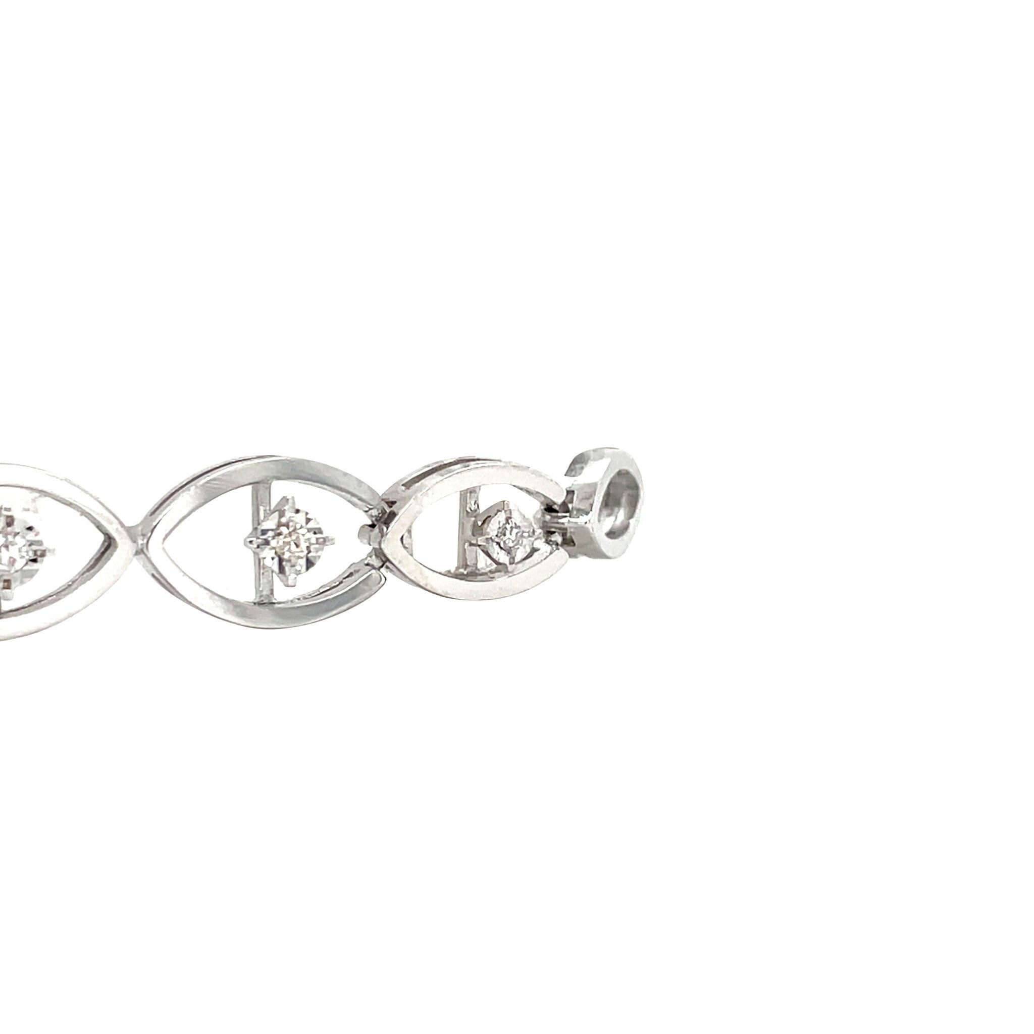 White gold bracelet with diamond 14 karat