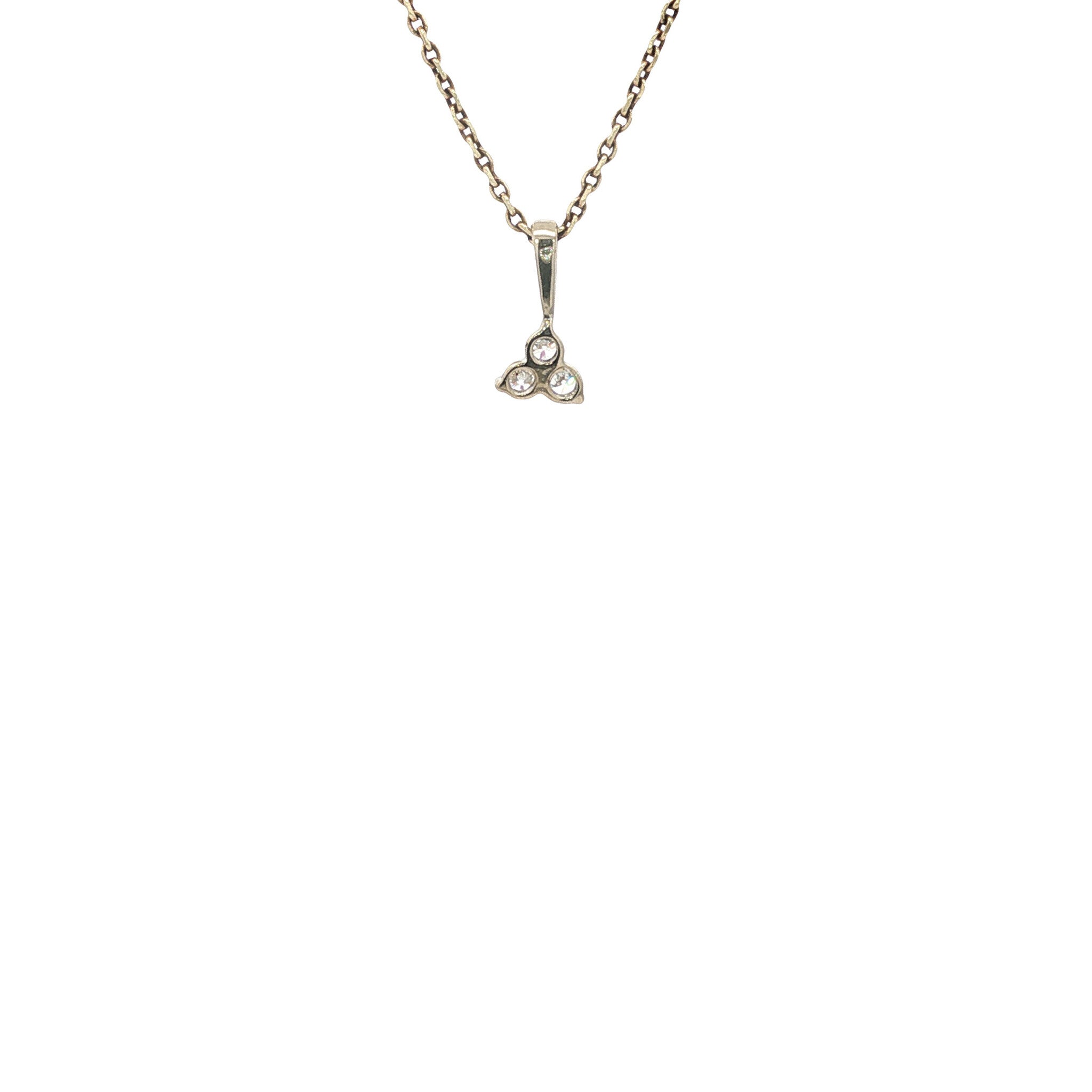 Witgouden hanger met zirkonia 14 karaat