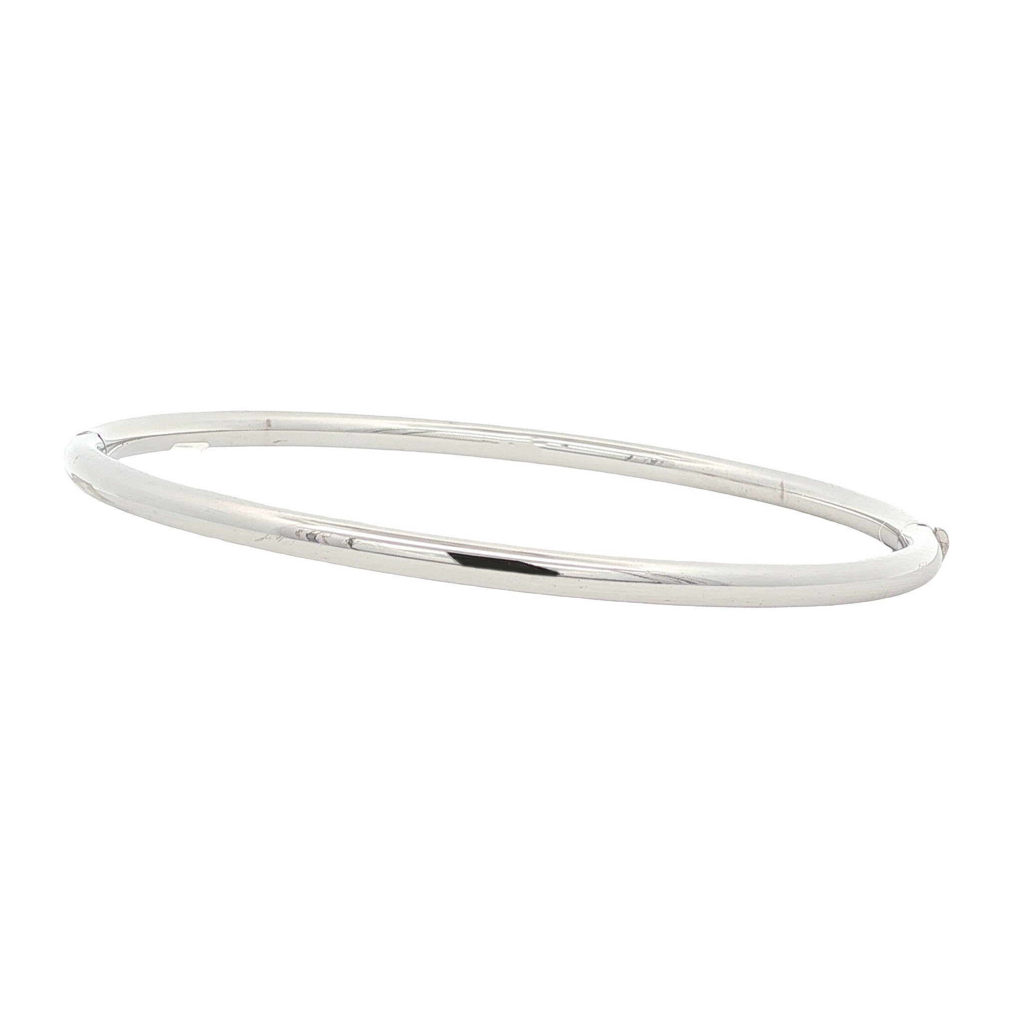 White gold smooth bangle 14 karat