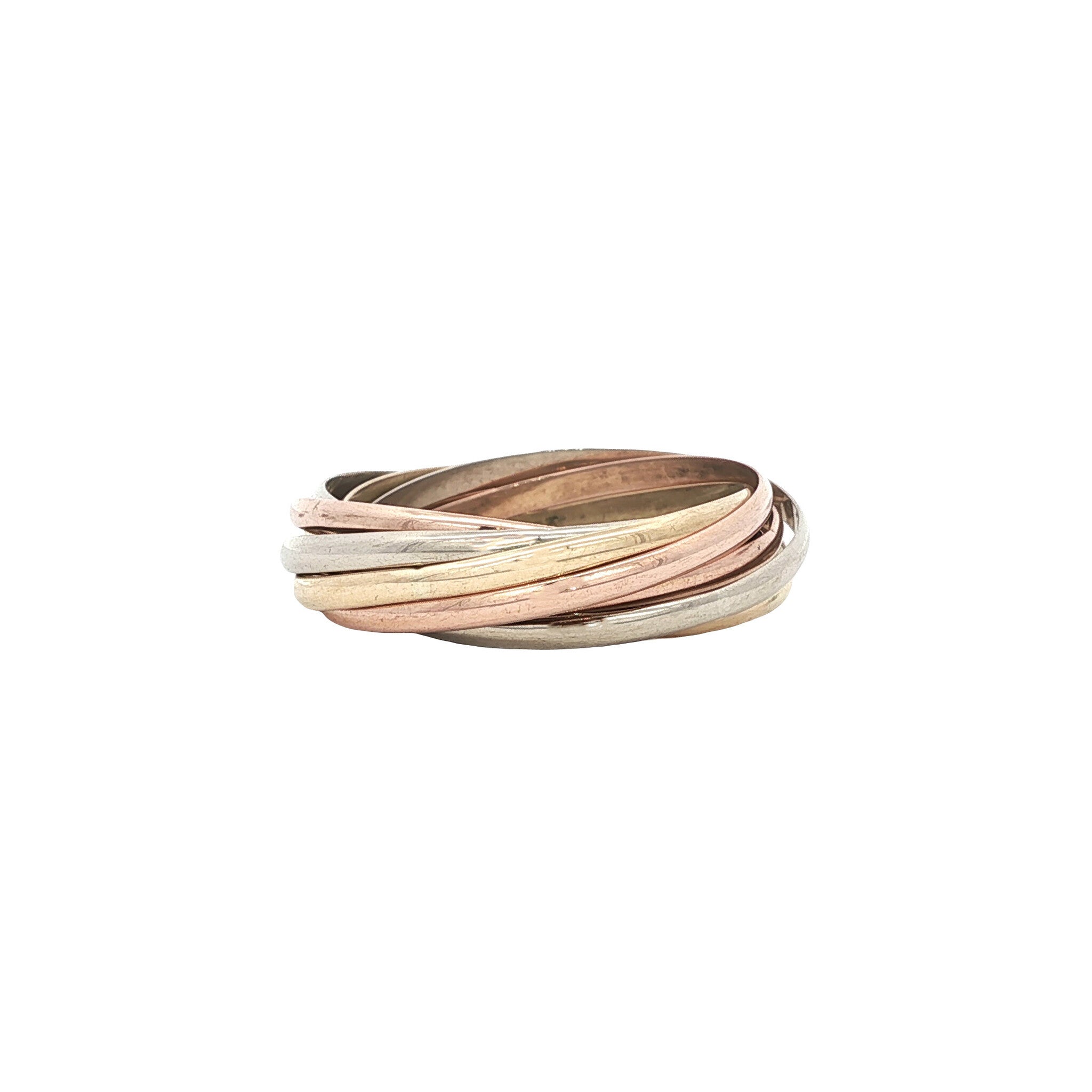 Tricolour gold ring 14 karat