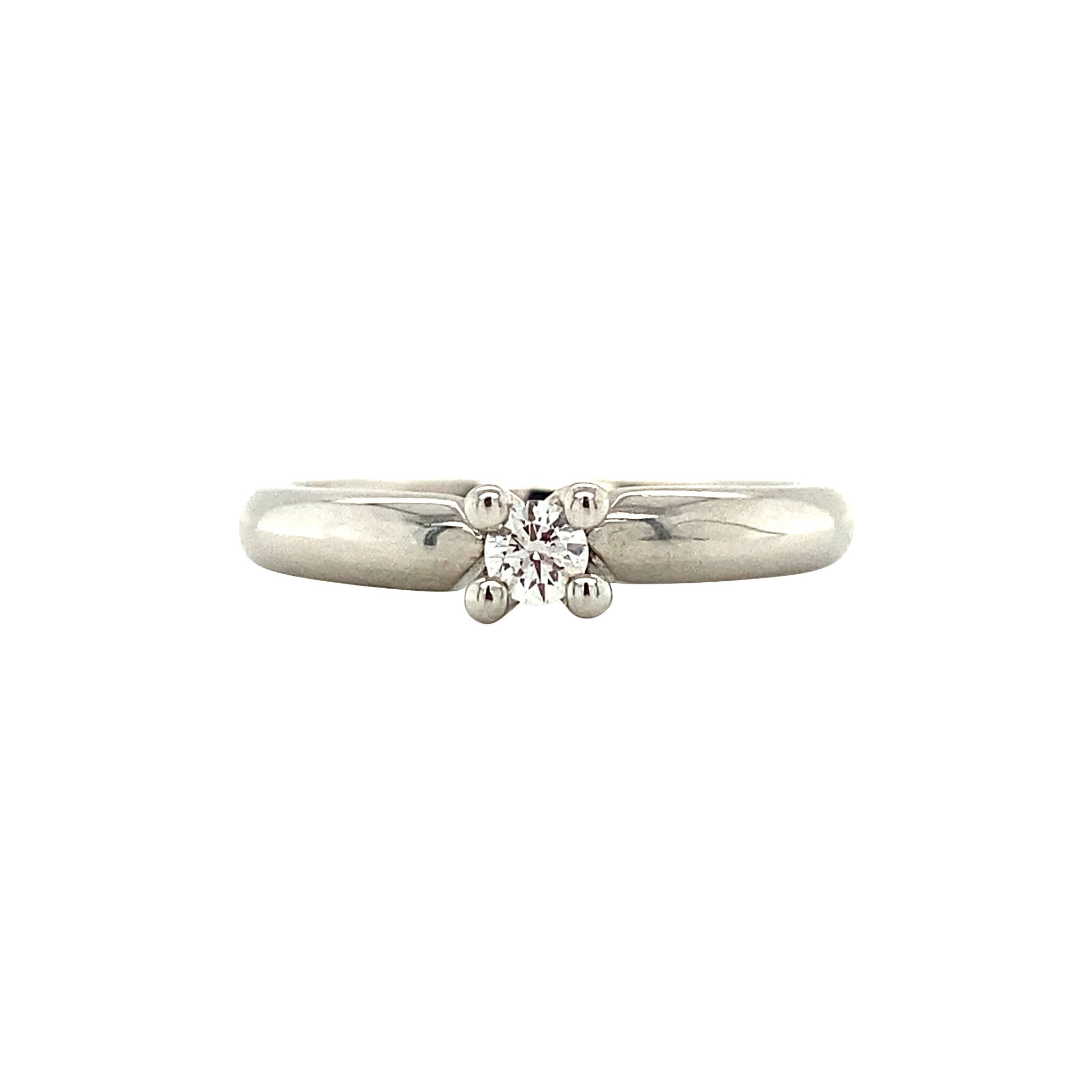white gold solitaire ring with diamond 14 kt* nieuw