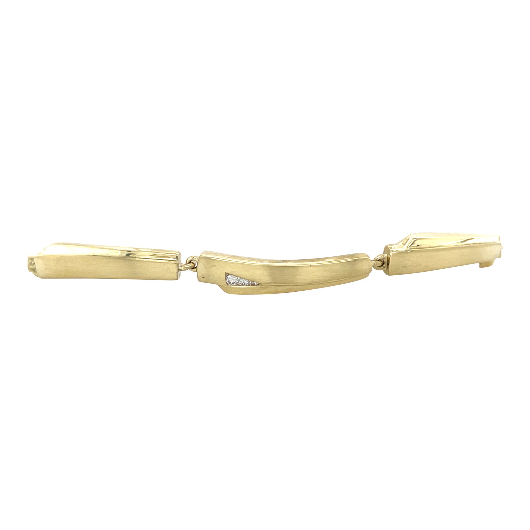 Gold bracelet with zirconia 19.5 cm 14 karat