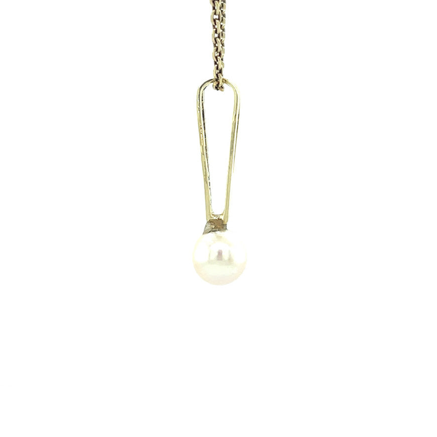 Gold pendant with pearl 14 karat