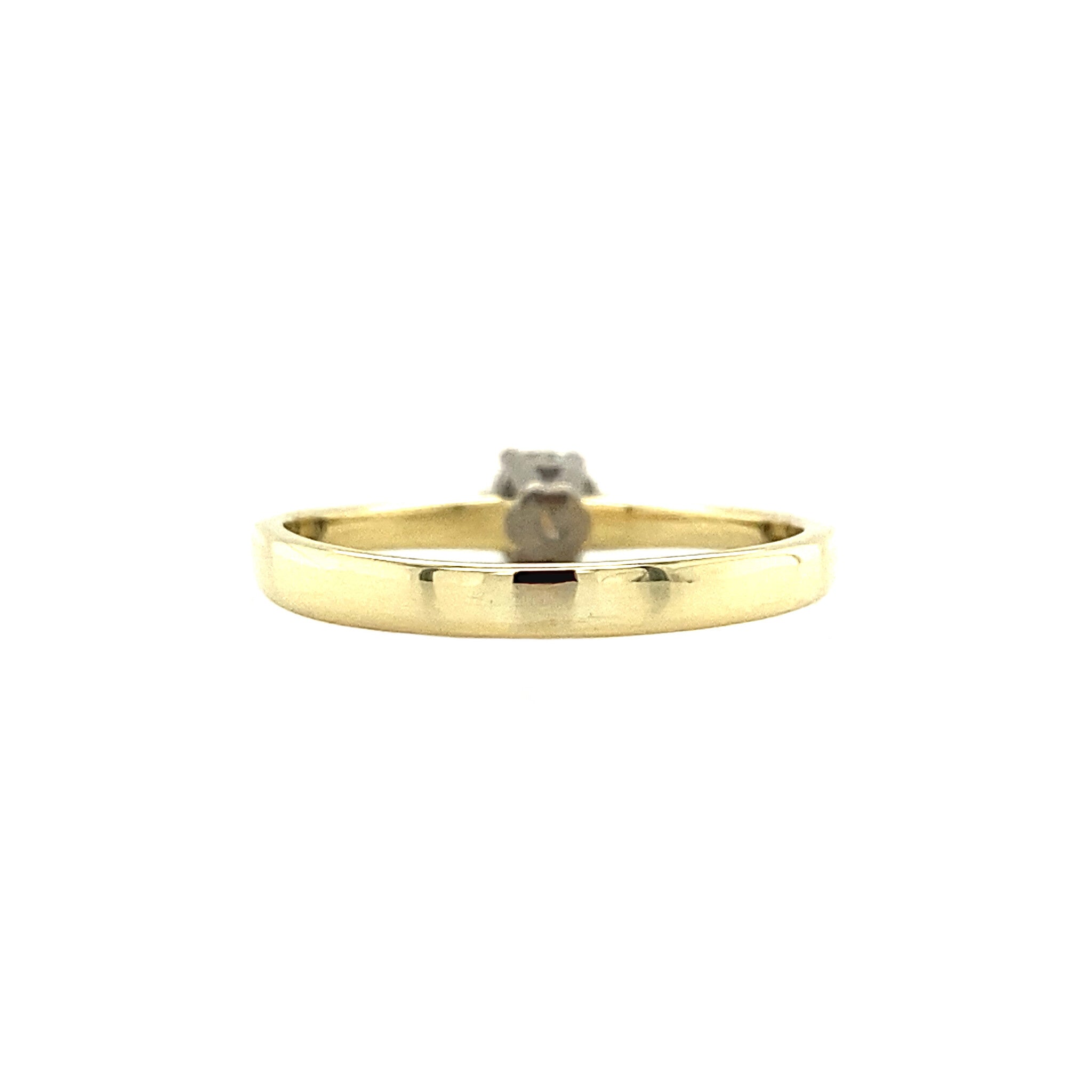 Gold solitaire ring with diamond 14 kt