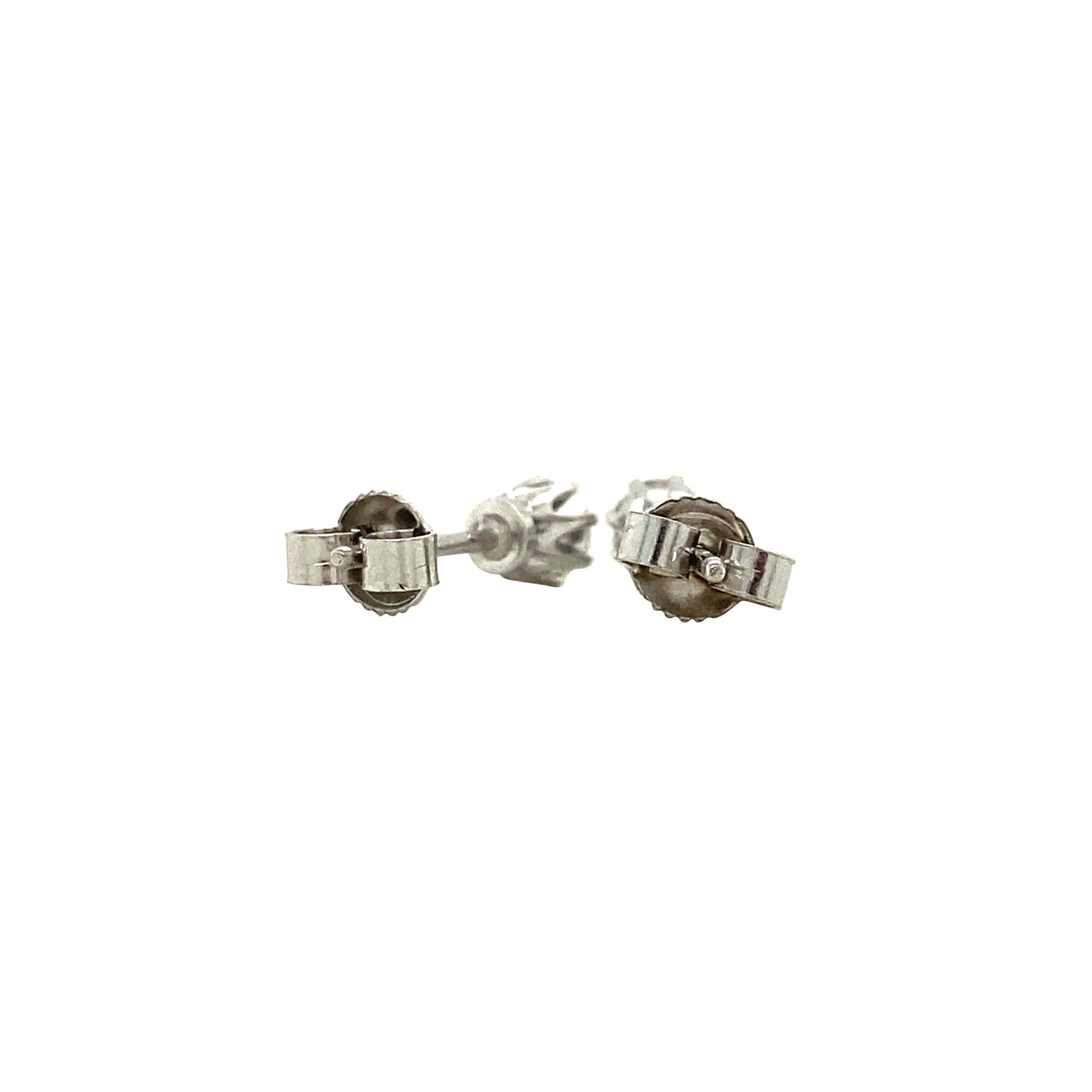 White gold stud earrings with diamond 14 kt