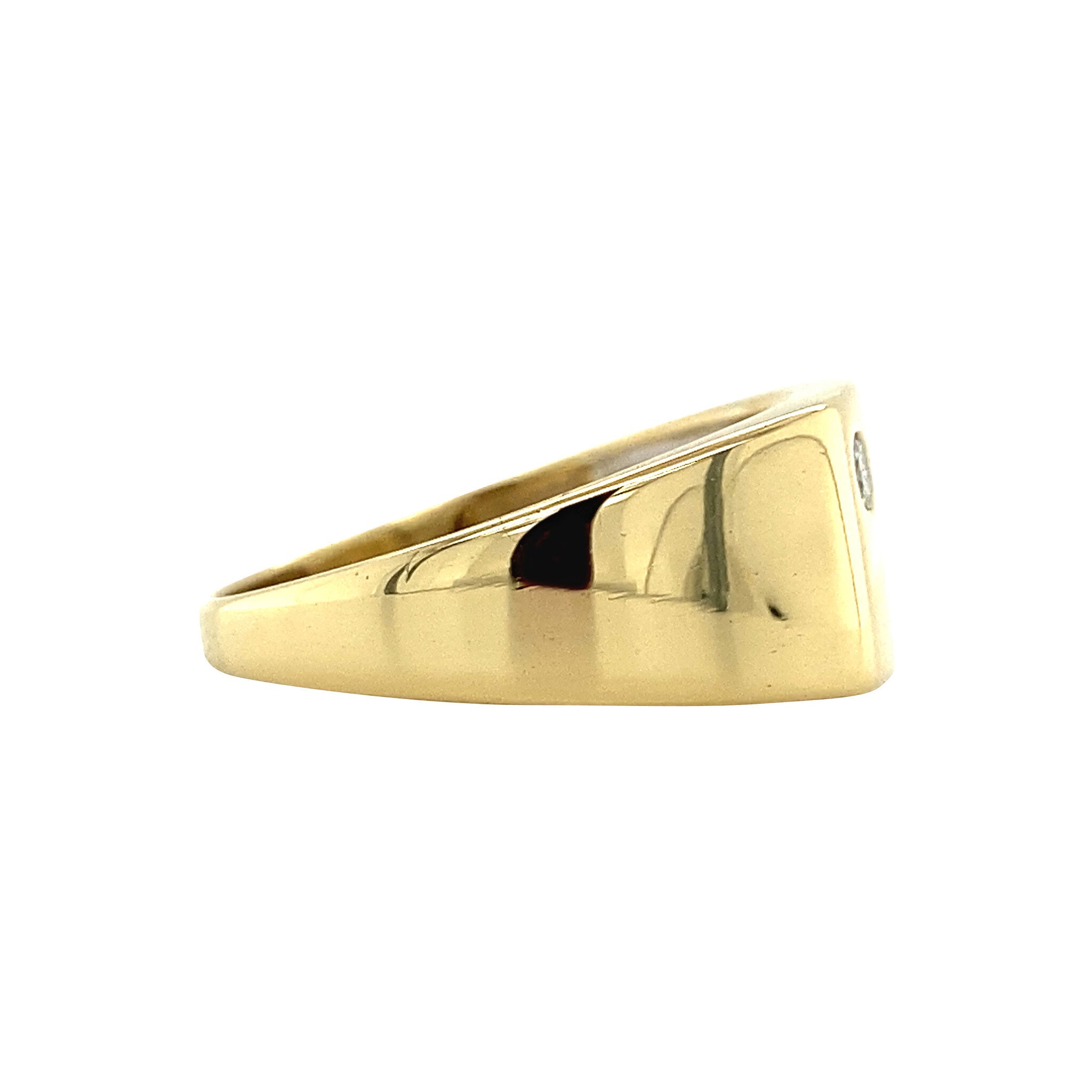 Gold men's ring with diamond 18 karat