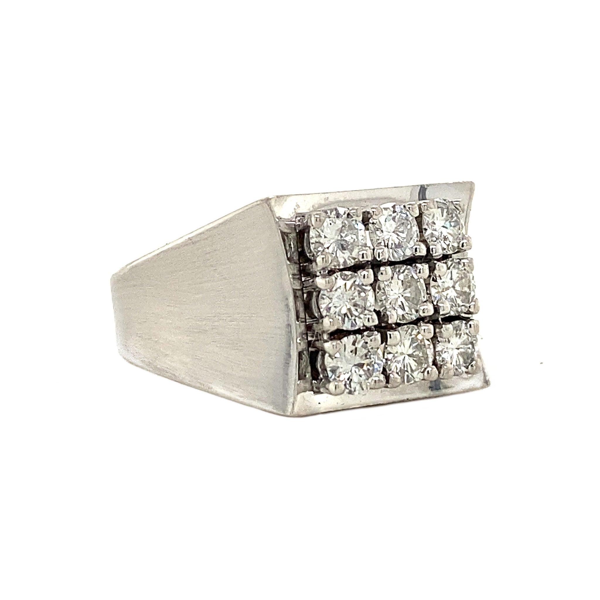 White gold ring with diamond 18 kt
