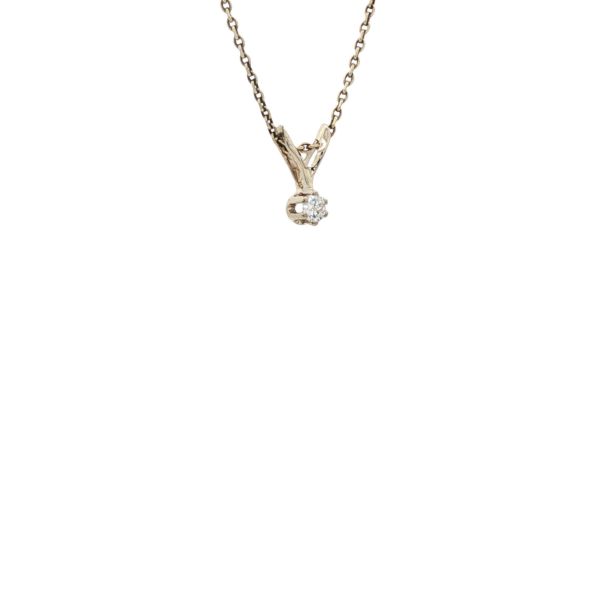 Witgouden hanger met diamant 14 karaat
