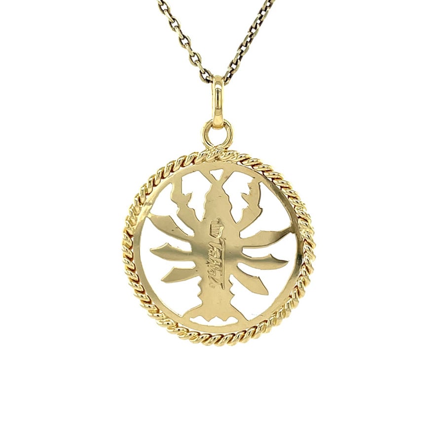 Gold pendant zodiac sign Cancer 14 karat