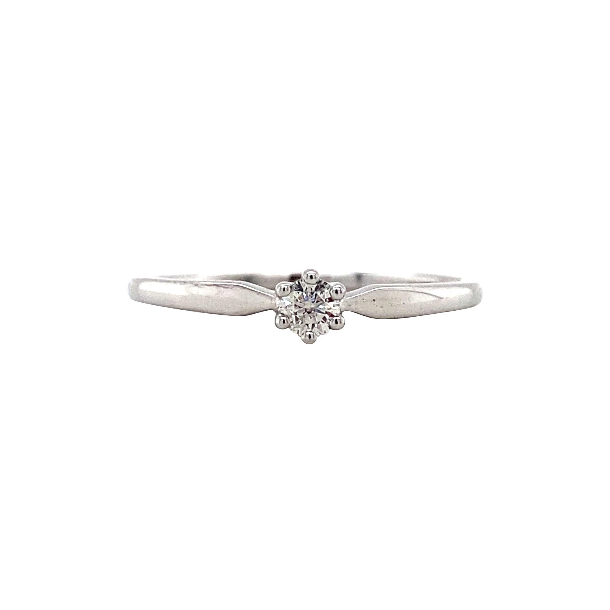 White gold solitaire ring with diamond by Diamonde 14 kt
