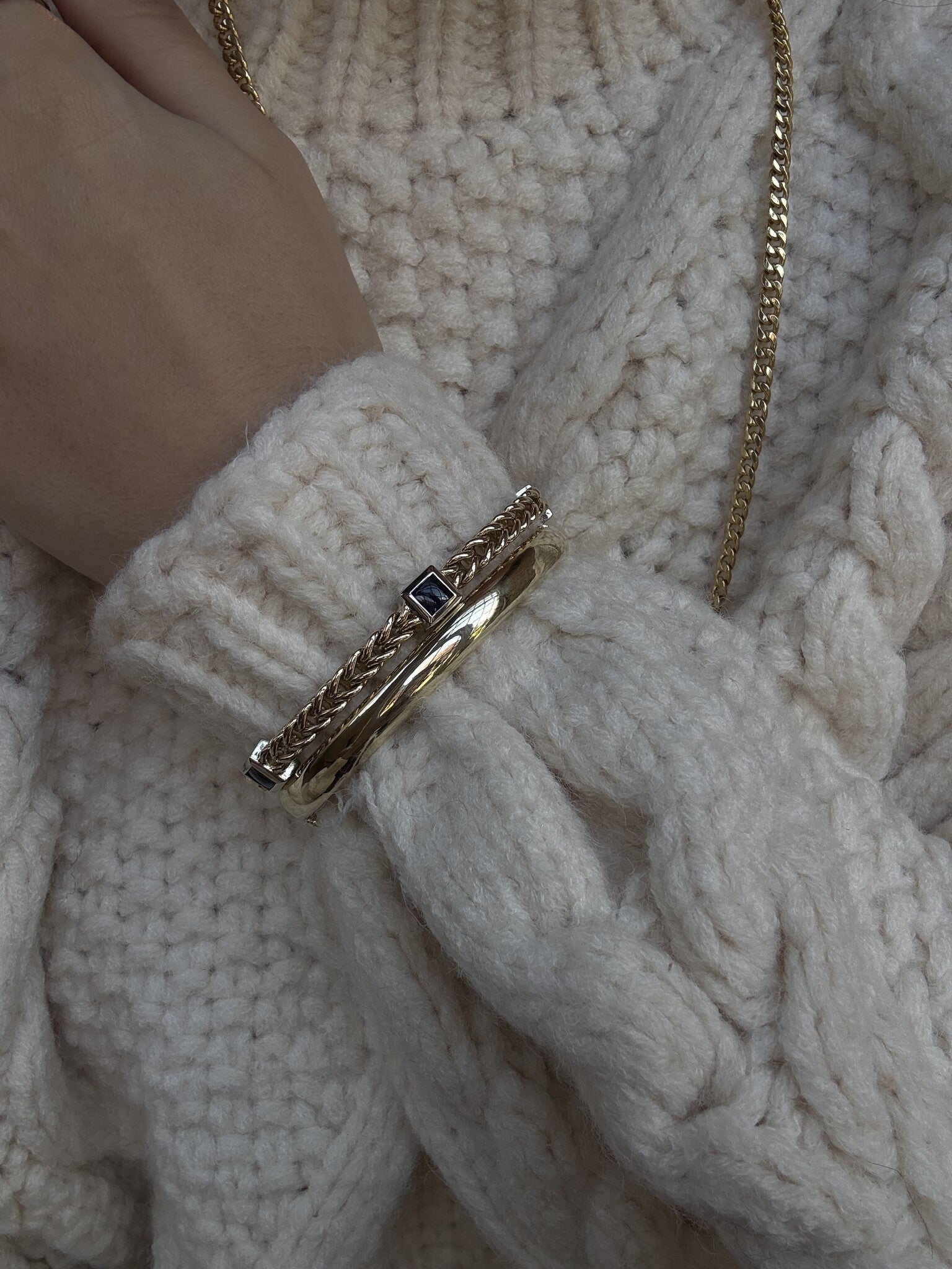 Gold bracelet with amethyst 19.5 cm 14 karat