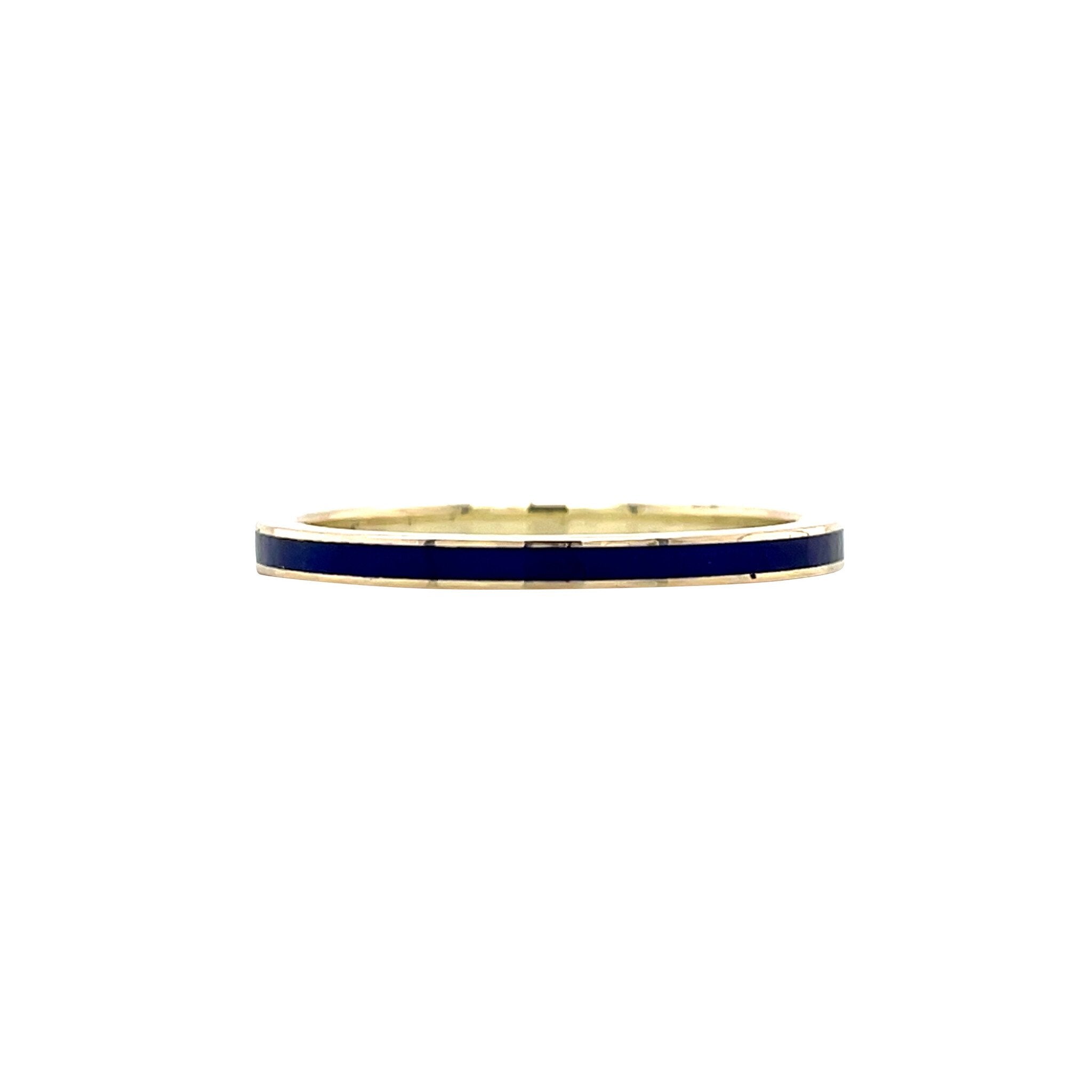 Gold ring with blue enamel 14 karat